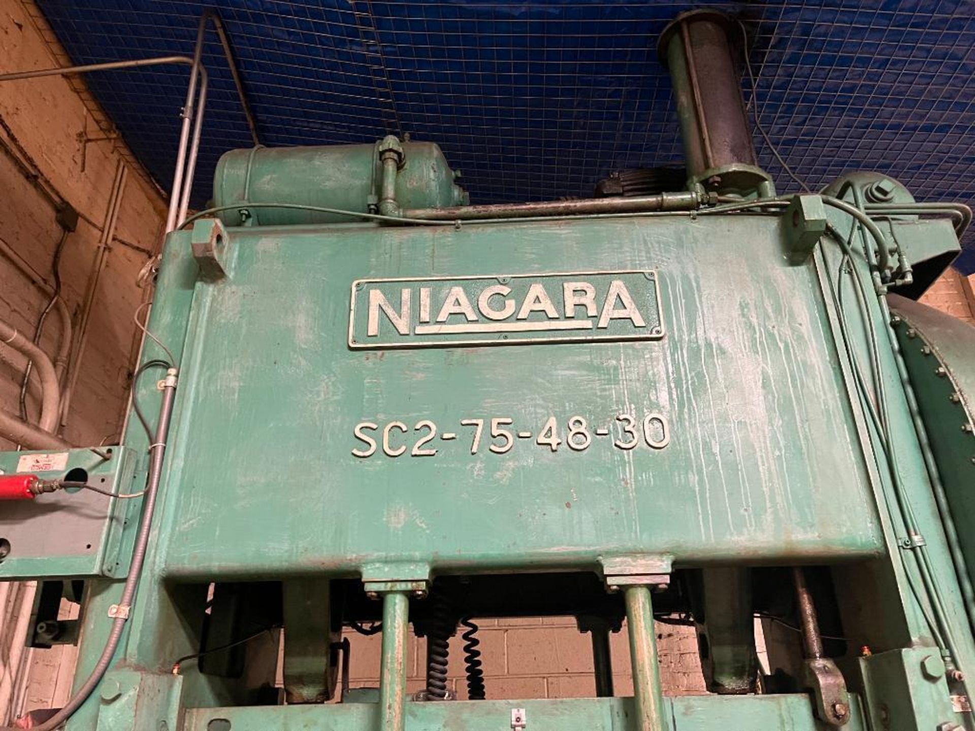 Niagara 75 Ton 2-Point Straight Side Press, Model SC2-75-48-30. S/N 34284. 8" Stroke, 5.5" Adjustmen - Image 8 of 8