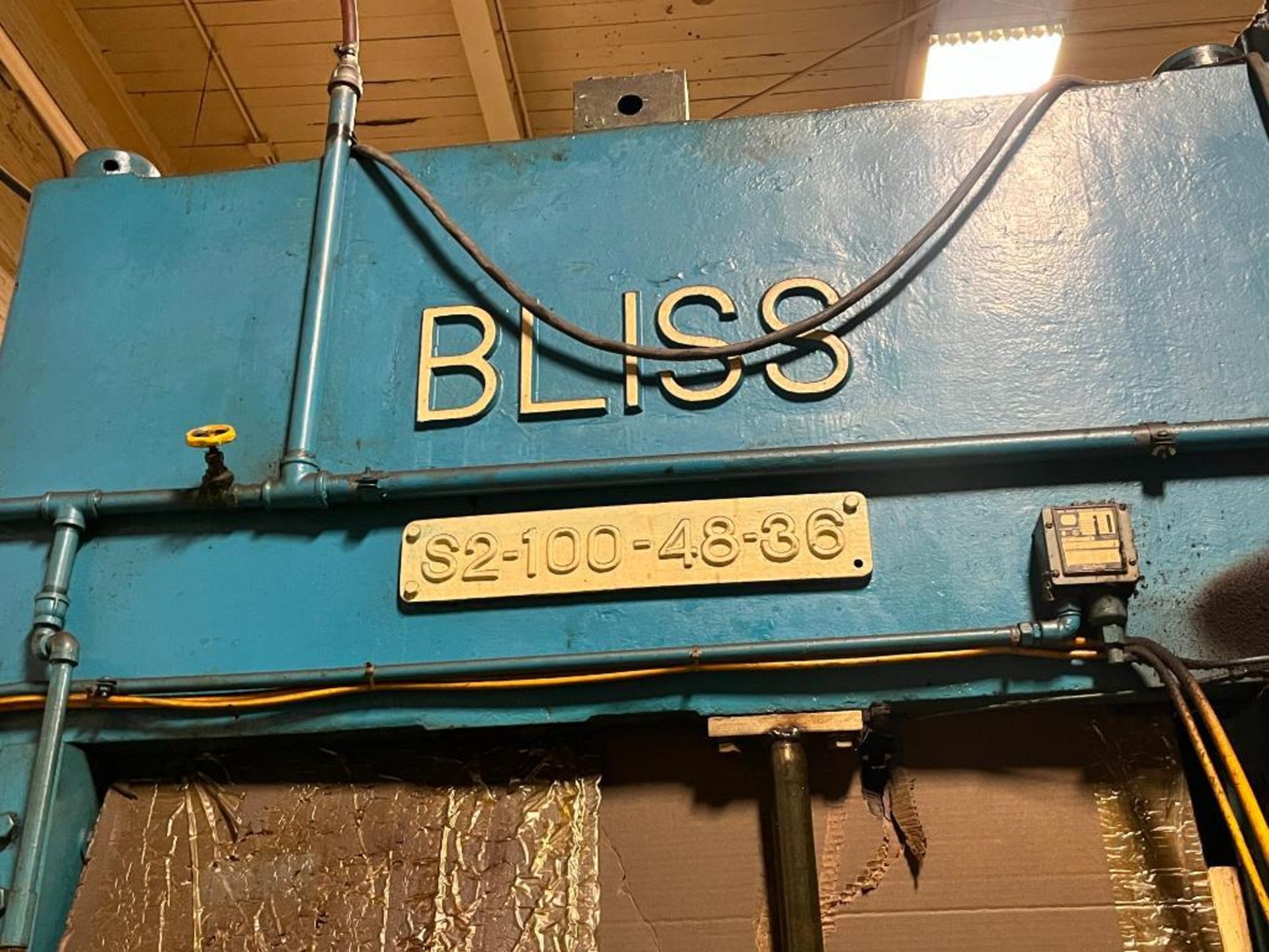 Bliss 100 Ton 2-Point Straight Side Press Model S2-100-48-36, S/N N/A. 48" x 36" x 4" Bolster, Helm - Image 6 of 6