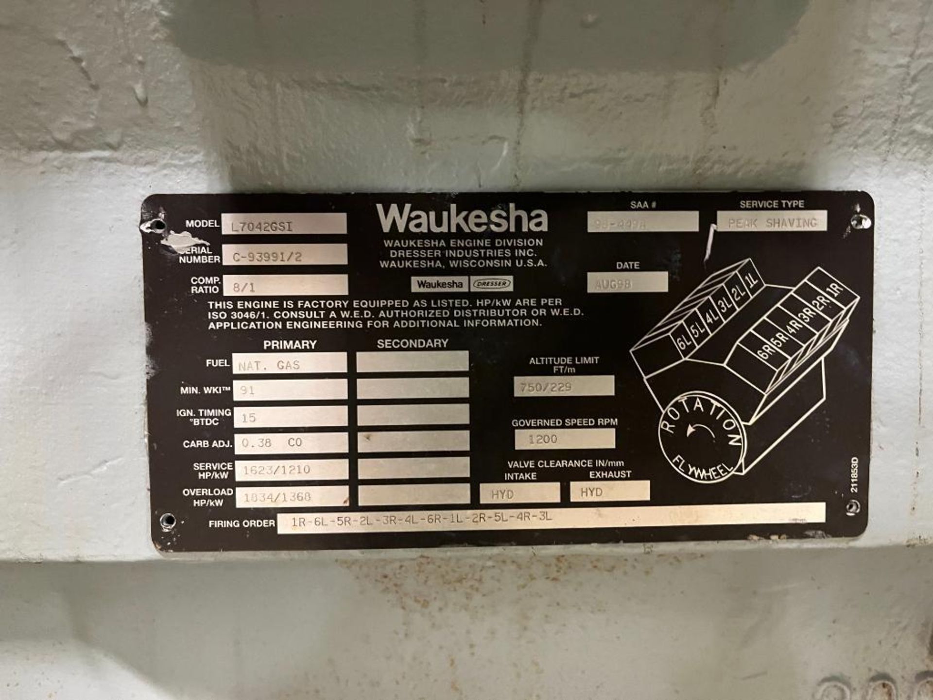 Machine #3 Waukesha Natural Gas V-12 Dresser Power Systems Emergency Power Unit (1998) Enginator Mdl - Image 27 of 48