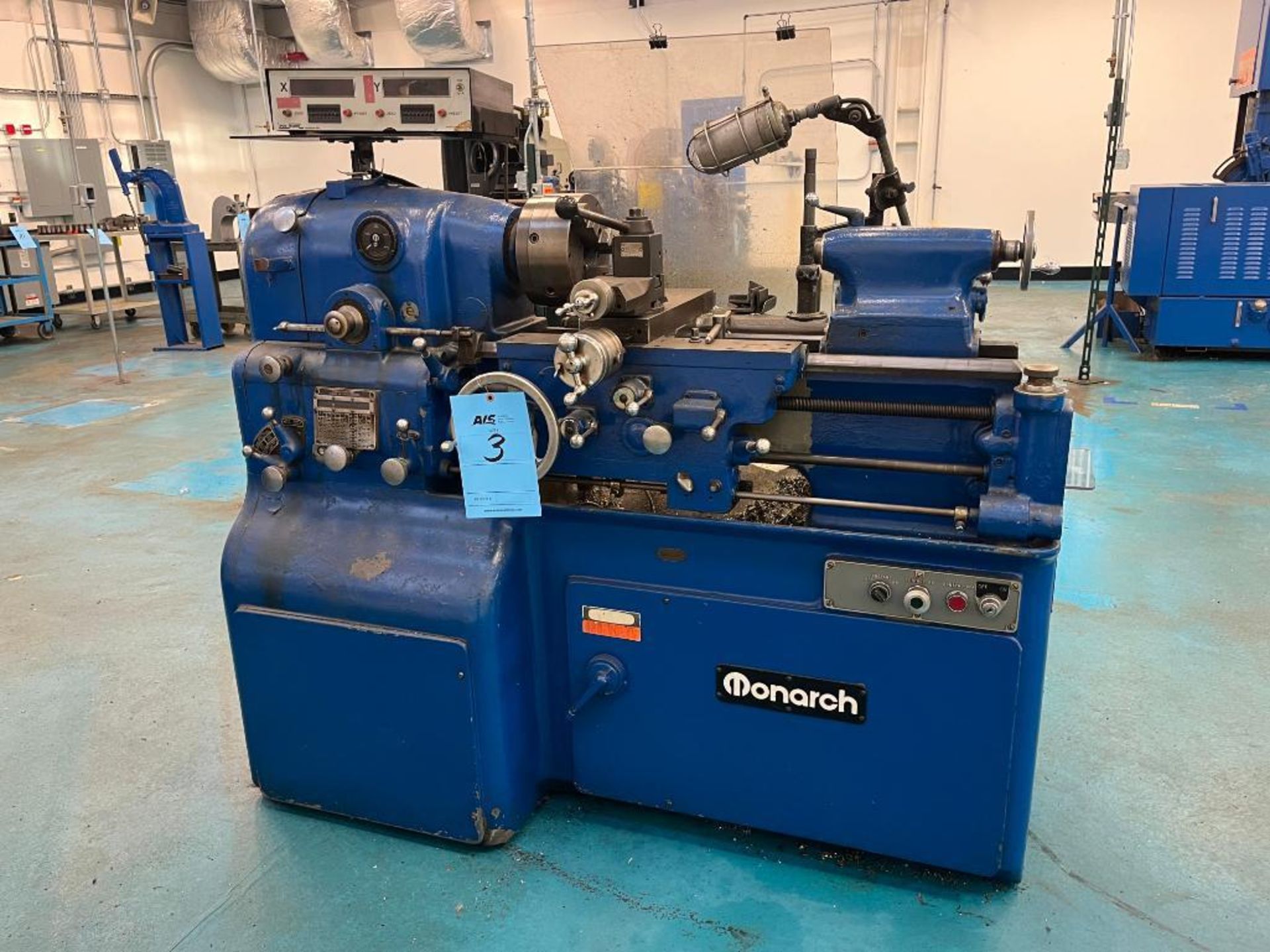 Monarch 10x20 Tool Room Lathe 12.5 Swing 8" 3 Jaw Chuck, Aloris Tool Post, Heidenhain 2 Axis DRO S/N