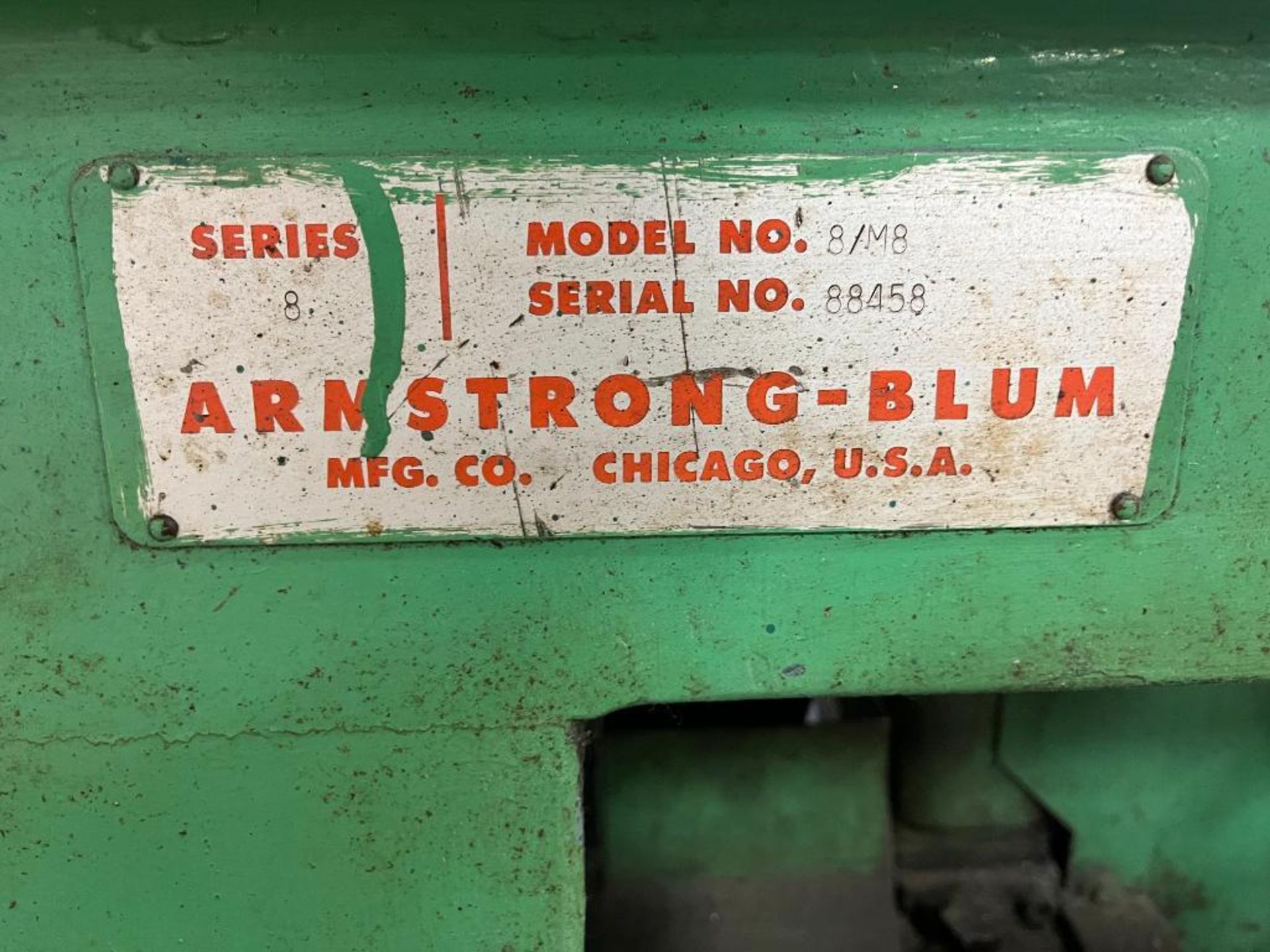 Armstrong Blum Marvel Rollin Band Saw Mdl. 8/M8, S/N 88458 - Image 10 of 10