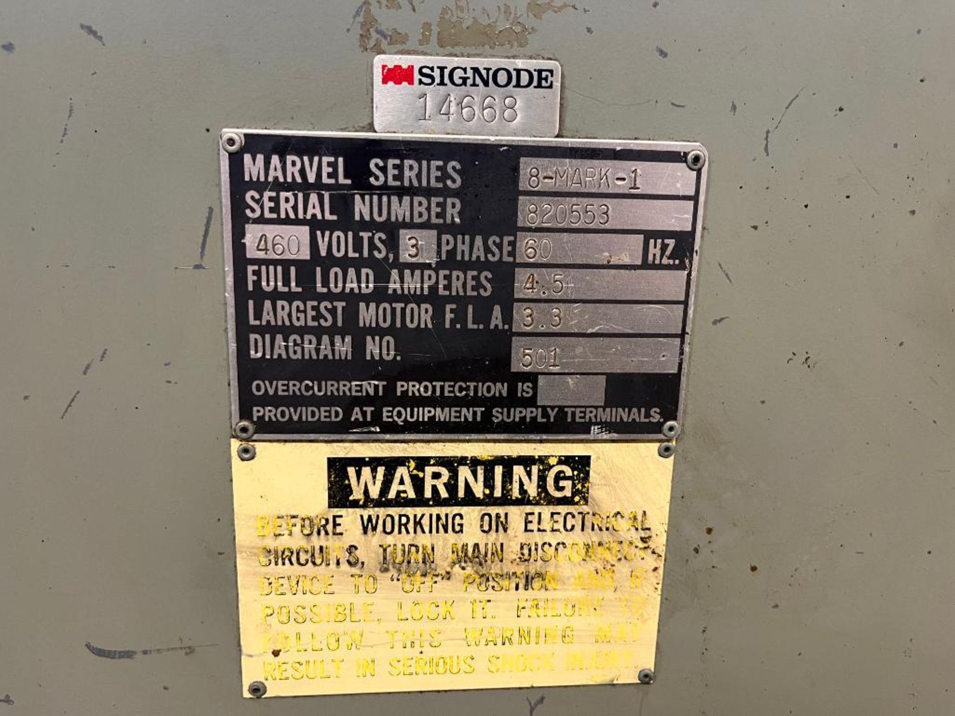 Marvel Series 8 Mark 1 Roll-in Band Saw S/N 820553 - Image 5 of 13