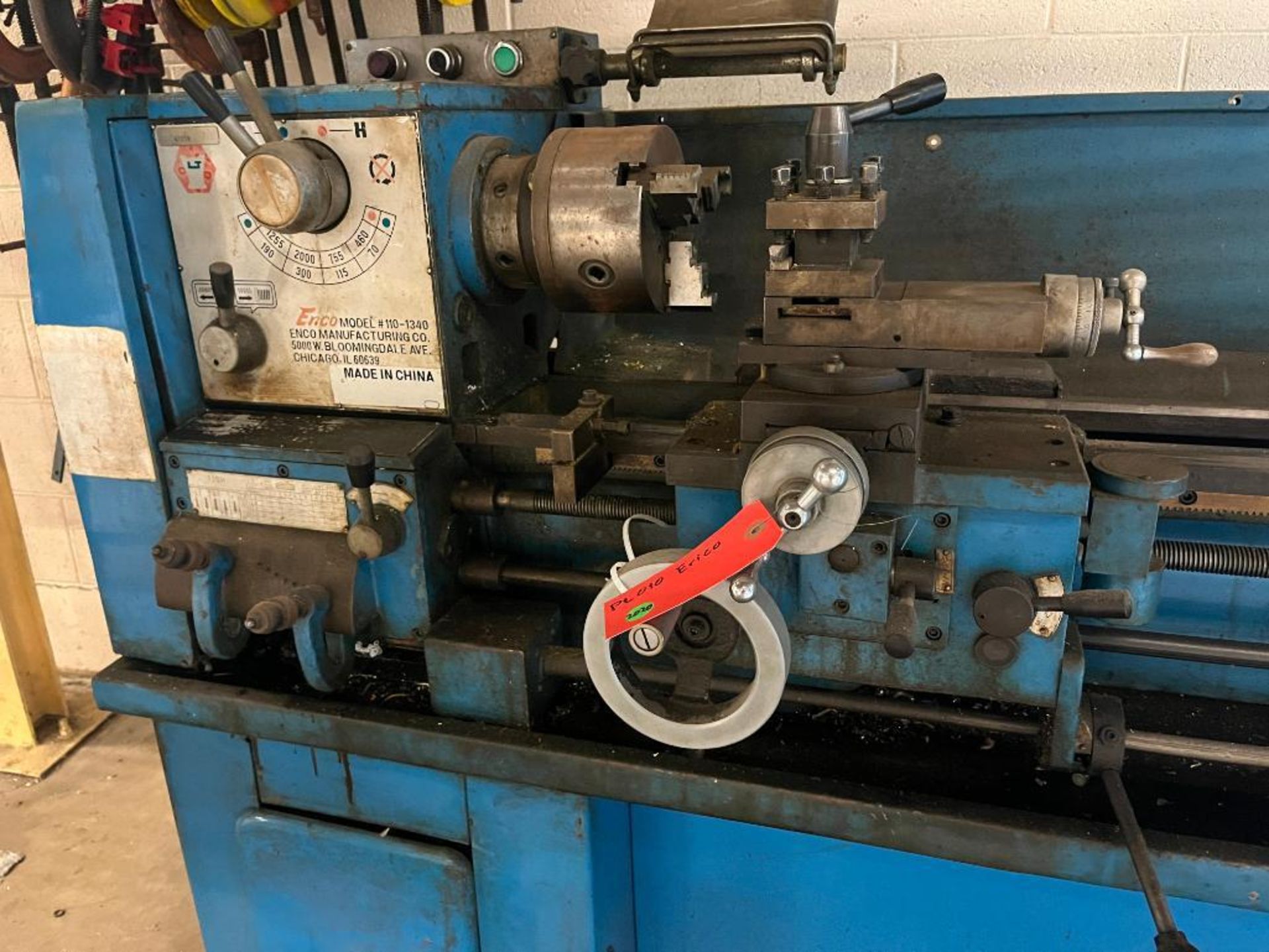 Enco Model 110-1340 Lathe 13" x 40", 6" Three Jaw Chuck, Tailstock & Tool Post, S/N 920315 - Image 5 of 7