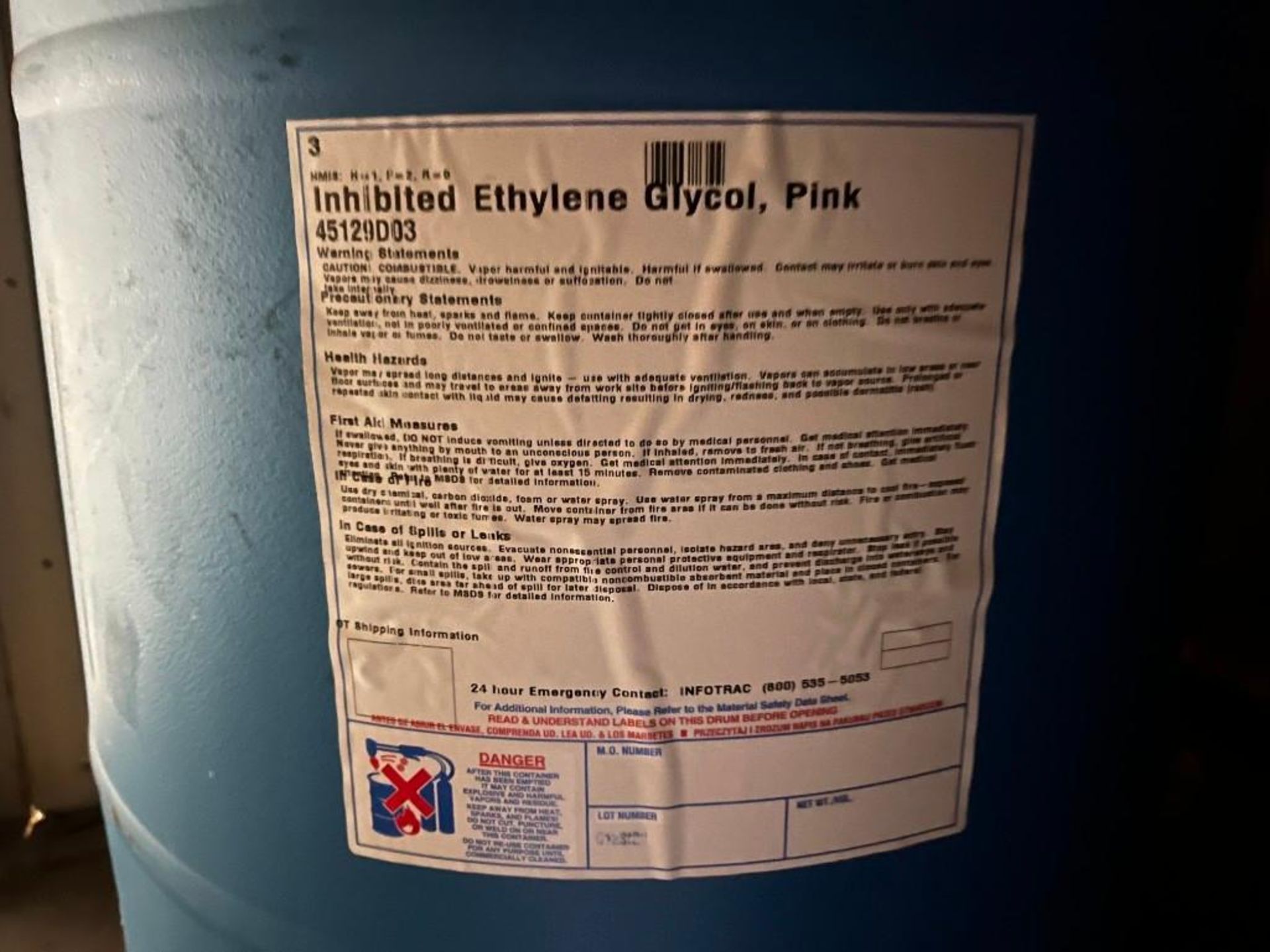 50 Gallons Inhibited Ethylene Glycol (Sealed Drum) - Image 3 of 3