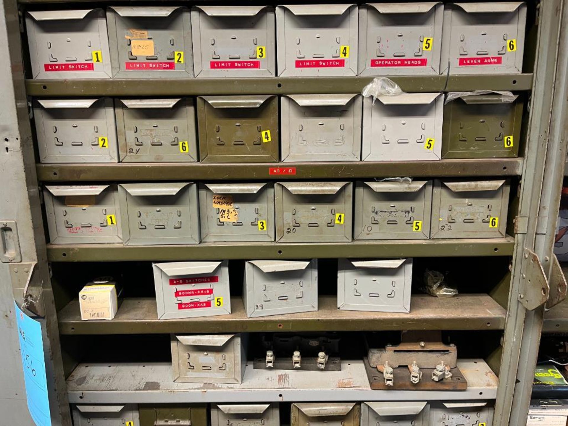 Large Assortment of Machinery Switches, bulbs, Drill Bits, Electrical Supplies, Painting Supplies An - Image 4 of 13