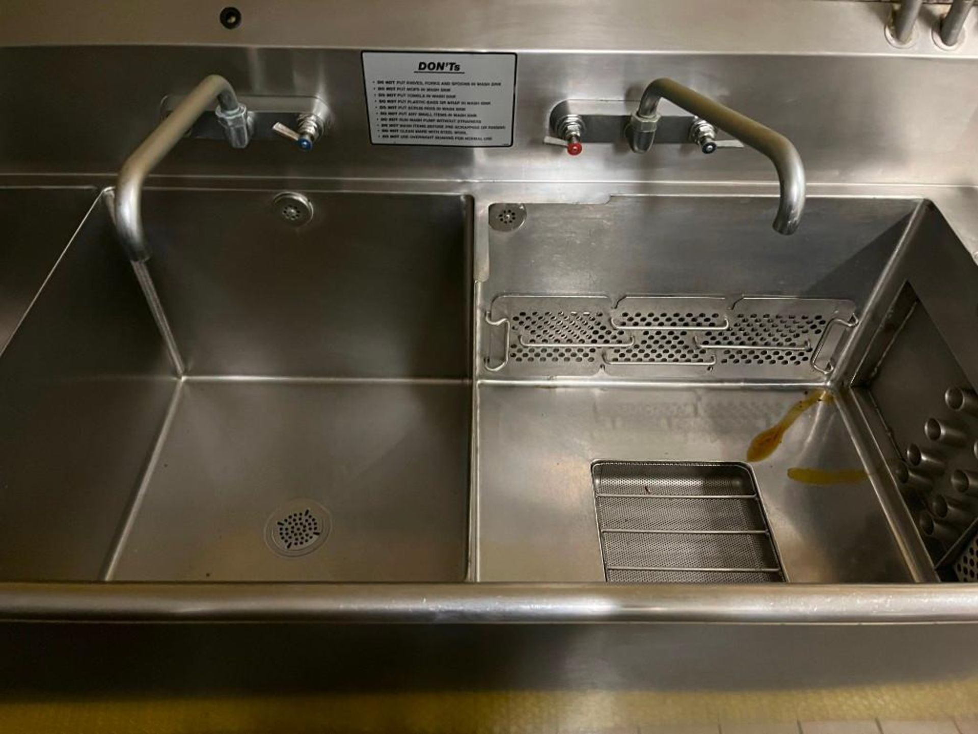 11' x 34" Hubart Stainless Steel 3 Basin Turbo Wash Station Mdl. TW11 - Image 3 of 8