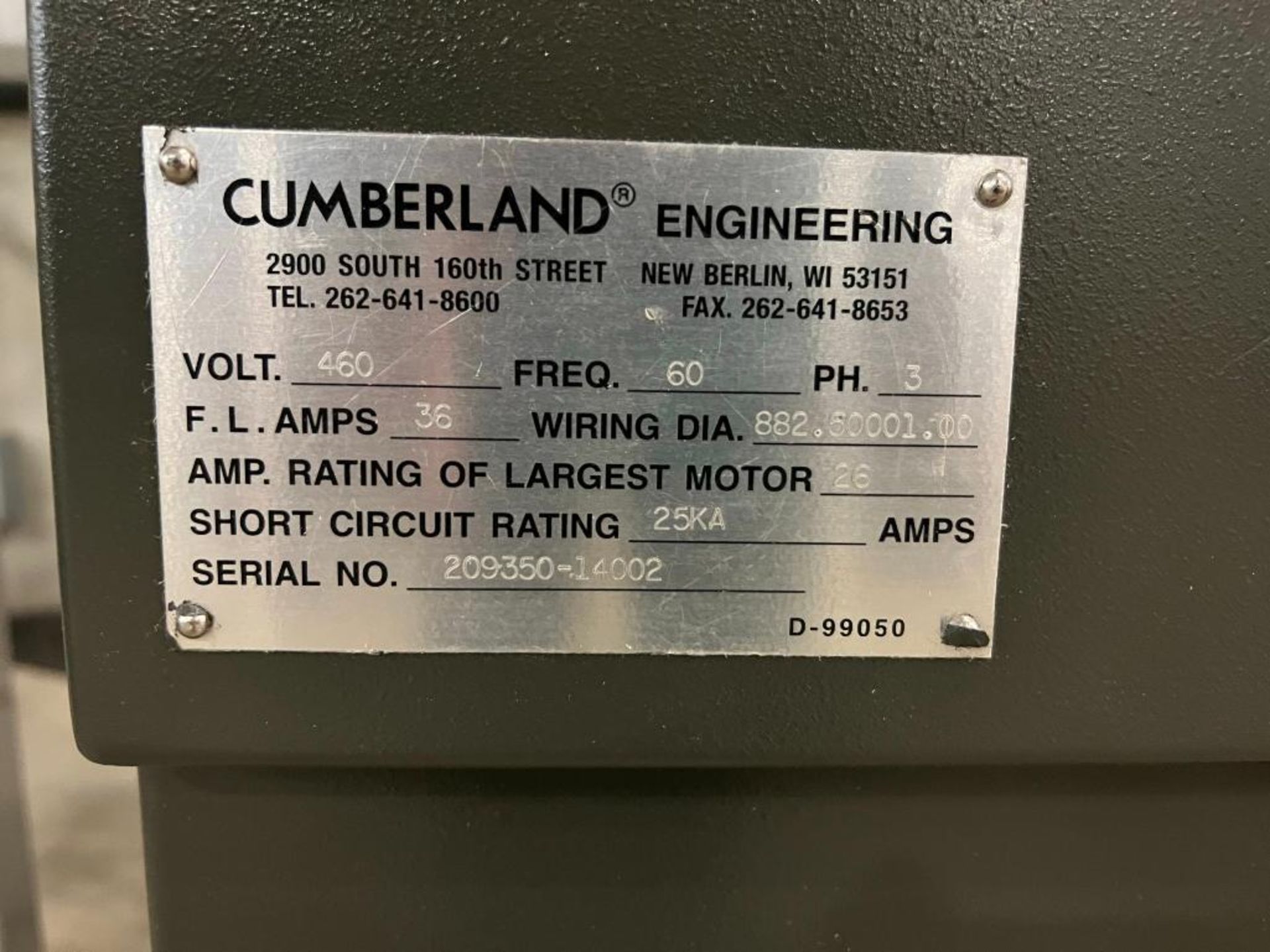 Cumberland Full Sheet Fed Granulator Model 56T, S/N 209350-L4002, 20 HP Main Motor, with (2) 4-Bag D - Image 8 of 20