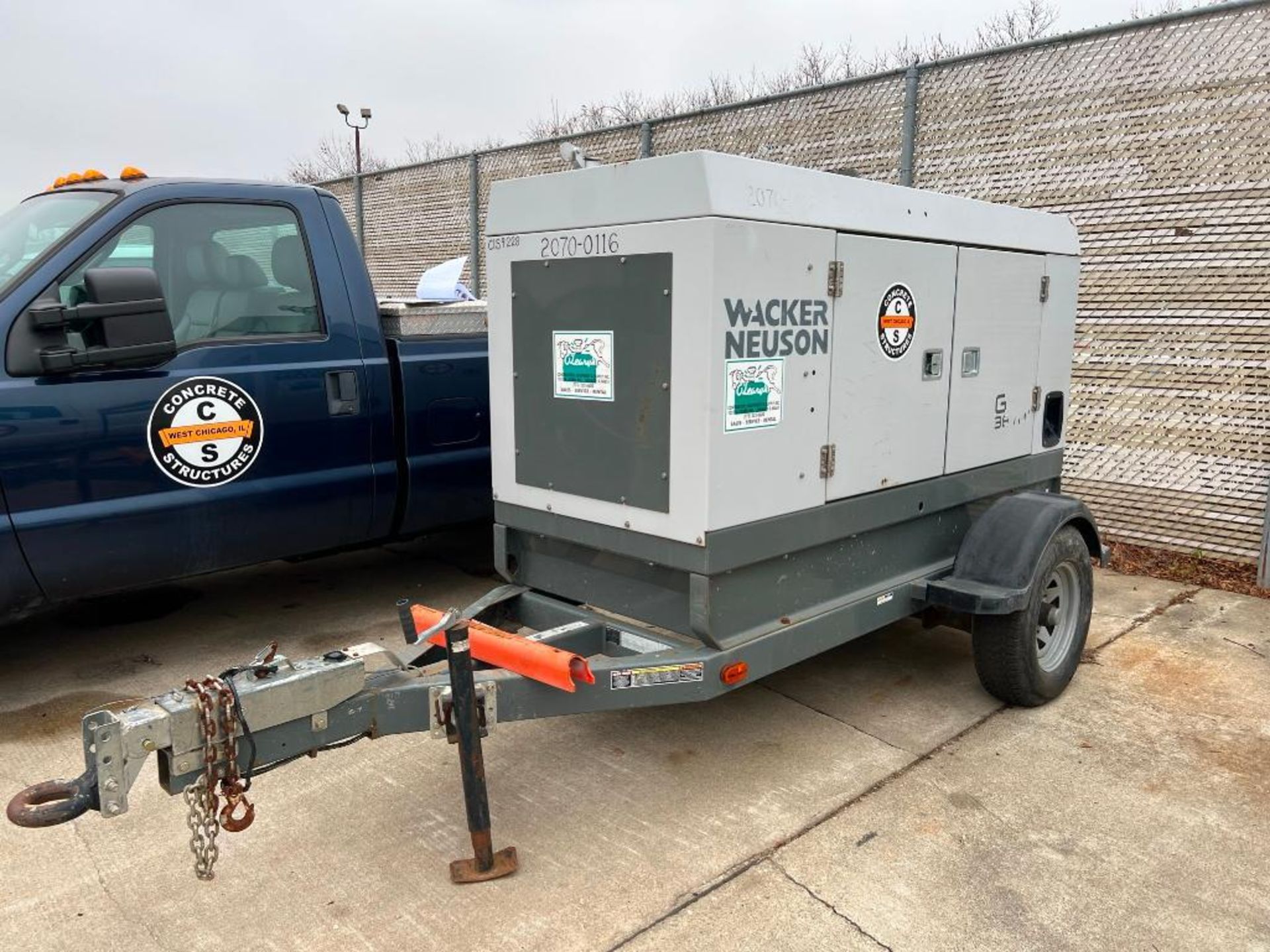 Wacker Neuson Trailer Mounted 48 KVA Generator Model G50