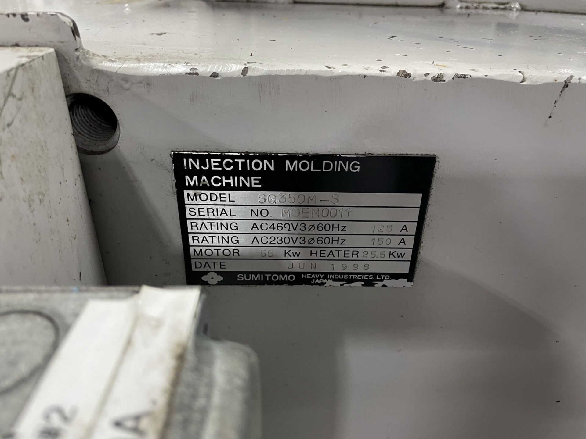 385 Ton, 15 oz. Sumitomo SG350M-C1250 Injection Molding Machine with Accumulator - Image 18 of 20