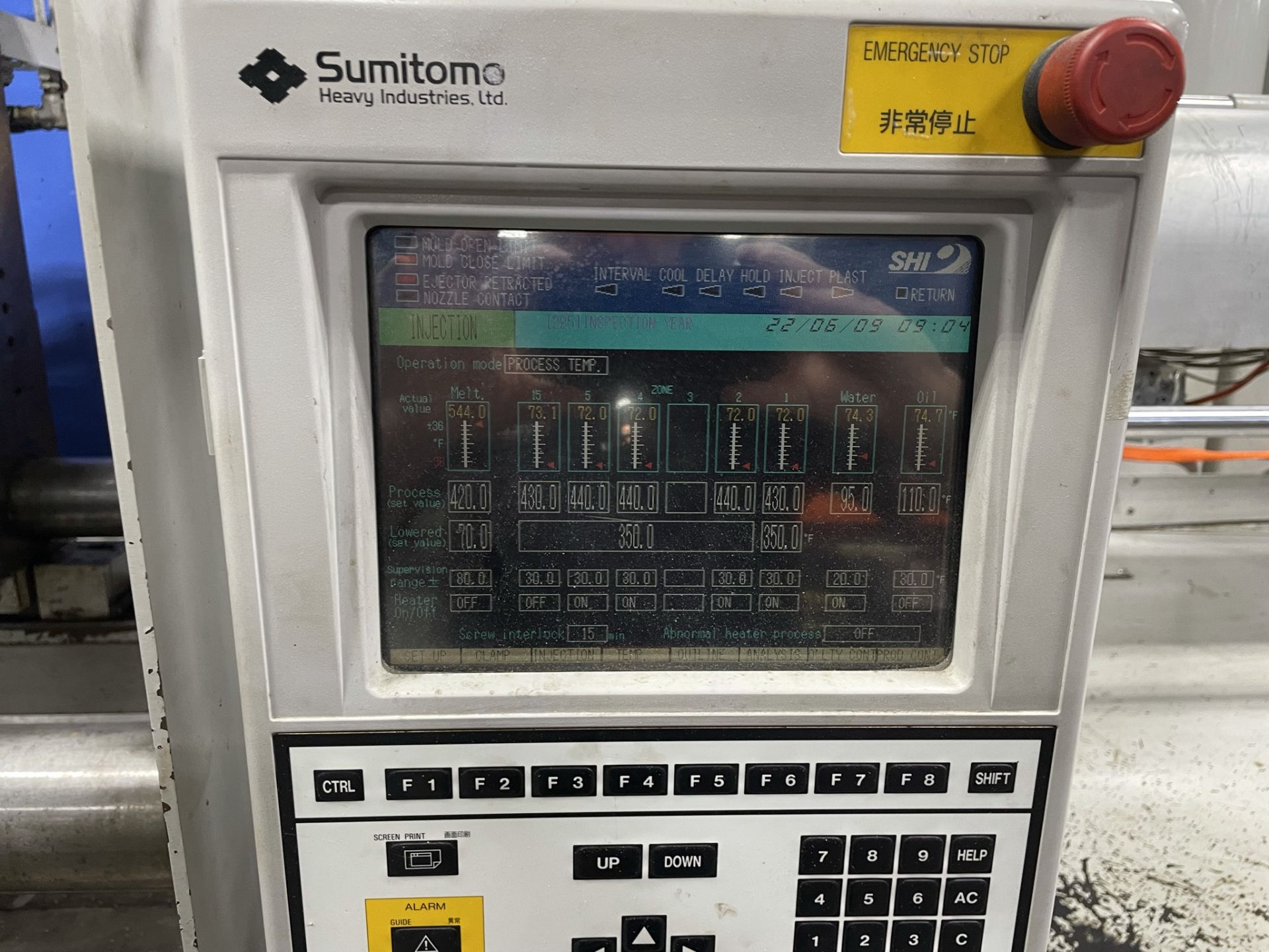 385 Ton, 15 oz. Sumitomo SG350M-C1250 Injection Molding Machine with Accumulator - Image 9 of 20