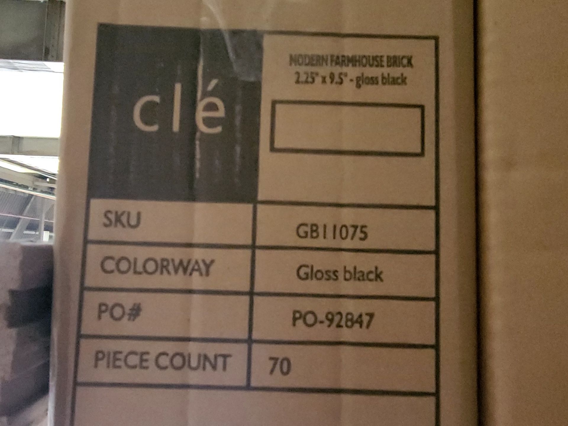 [sq ft] Cle 9 1/5" x 2 1/2" Modern Farmhouse Brick Gloss Black - Image 2 of 2