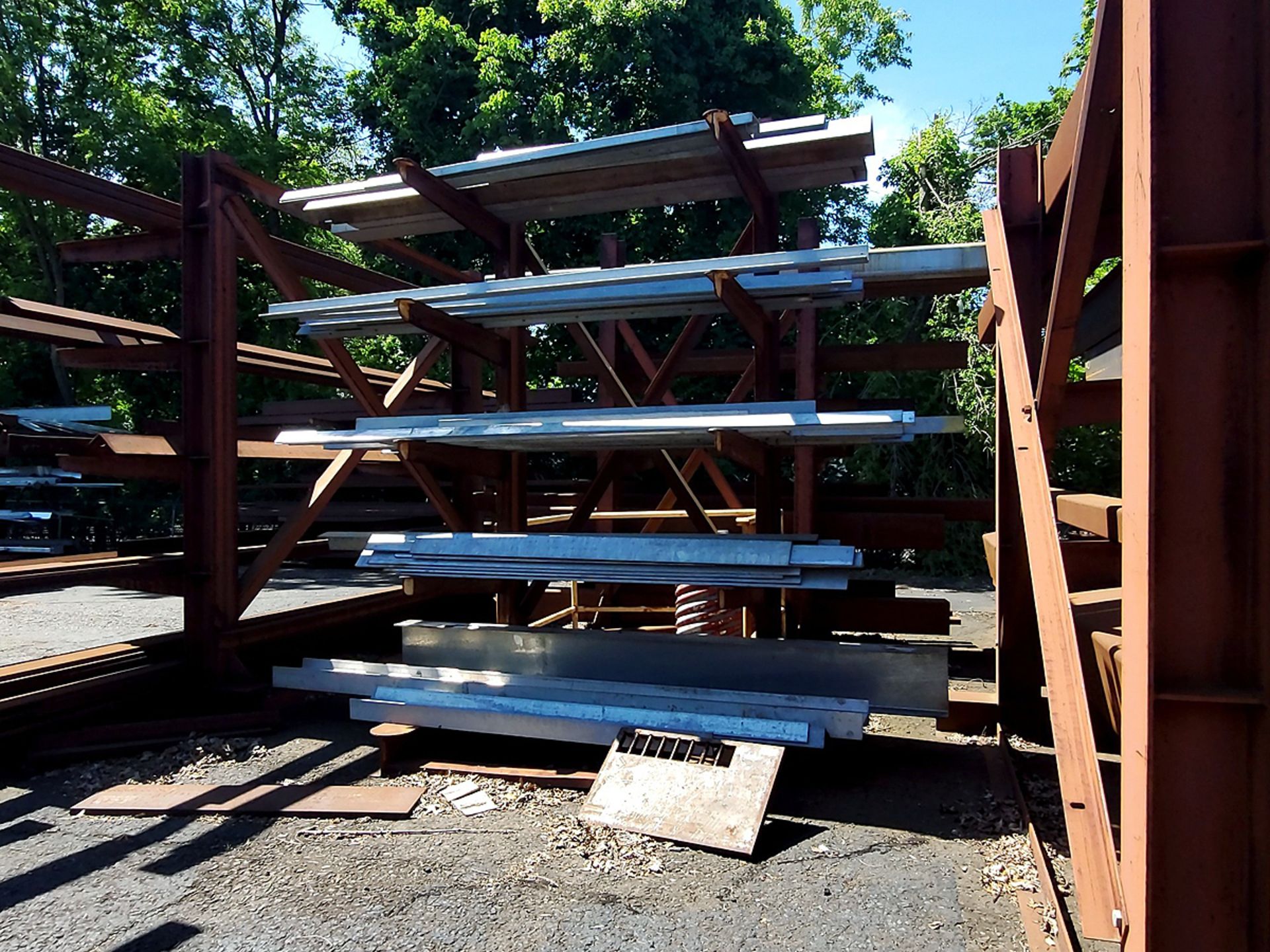 A Group of Ass't Size Galvanized Angle Iron and H-Beams