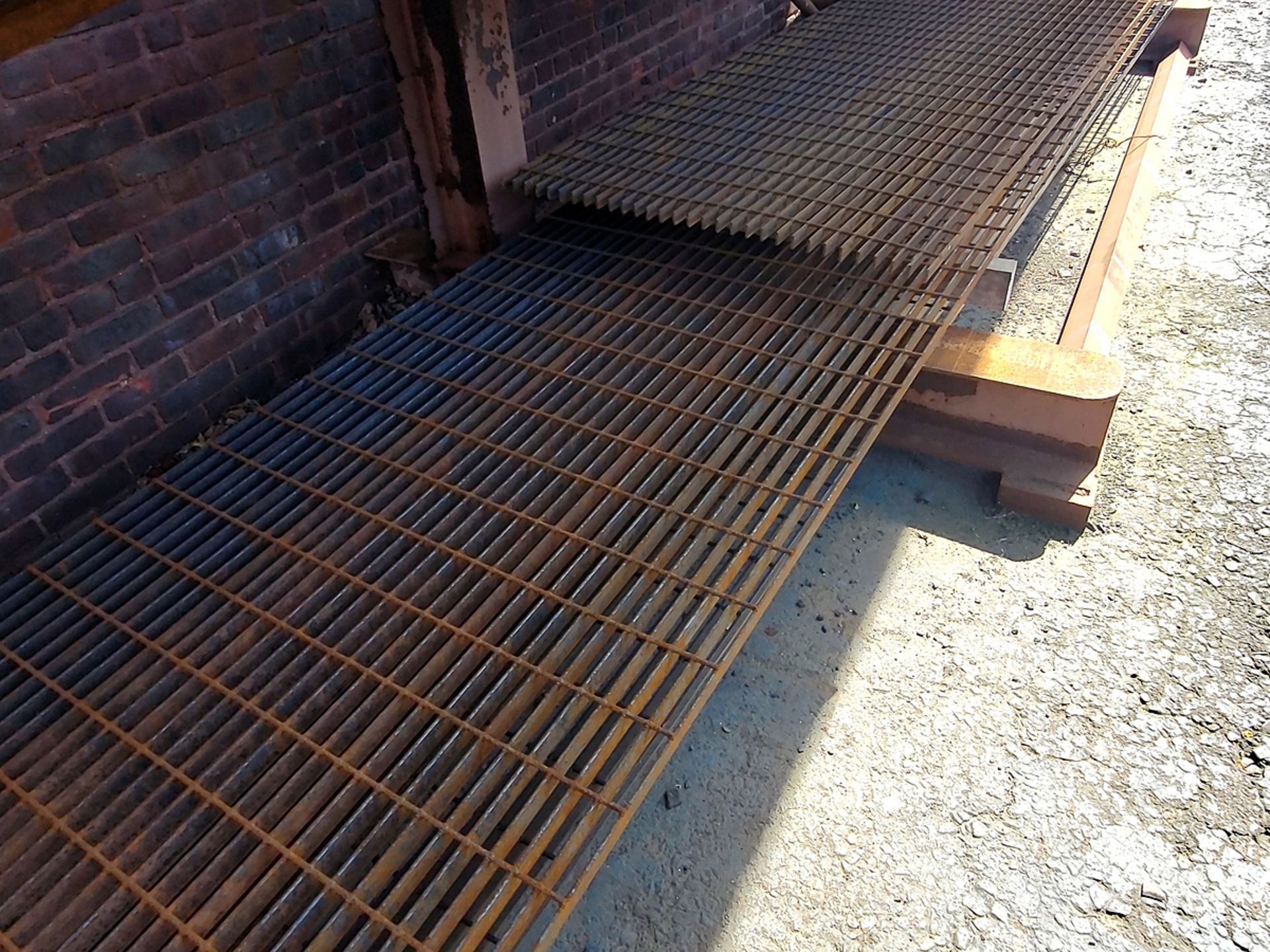 A Group of Ass't Size Steel Grates, Angle Iron, and Rods on Rack - Image 2 of 4