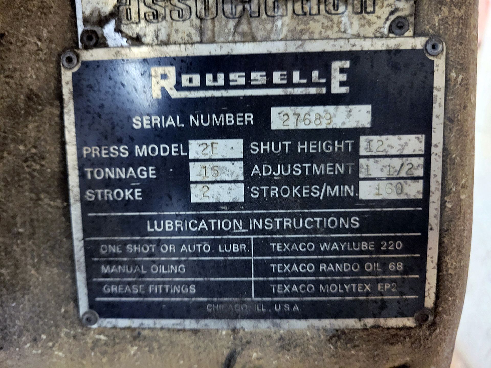 Rouselle No.2E 15-Ton/2-Stroke OBI Punch Press - Image 6 of 7