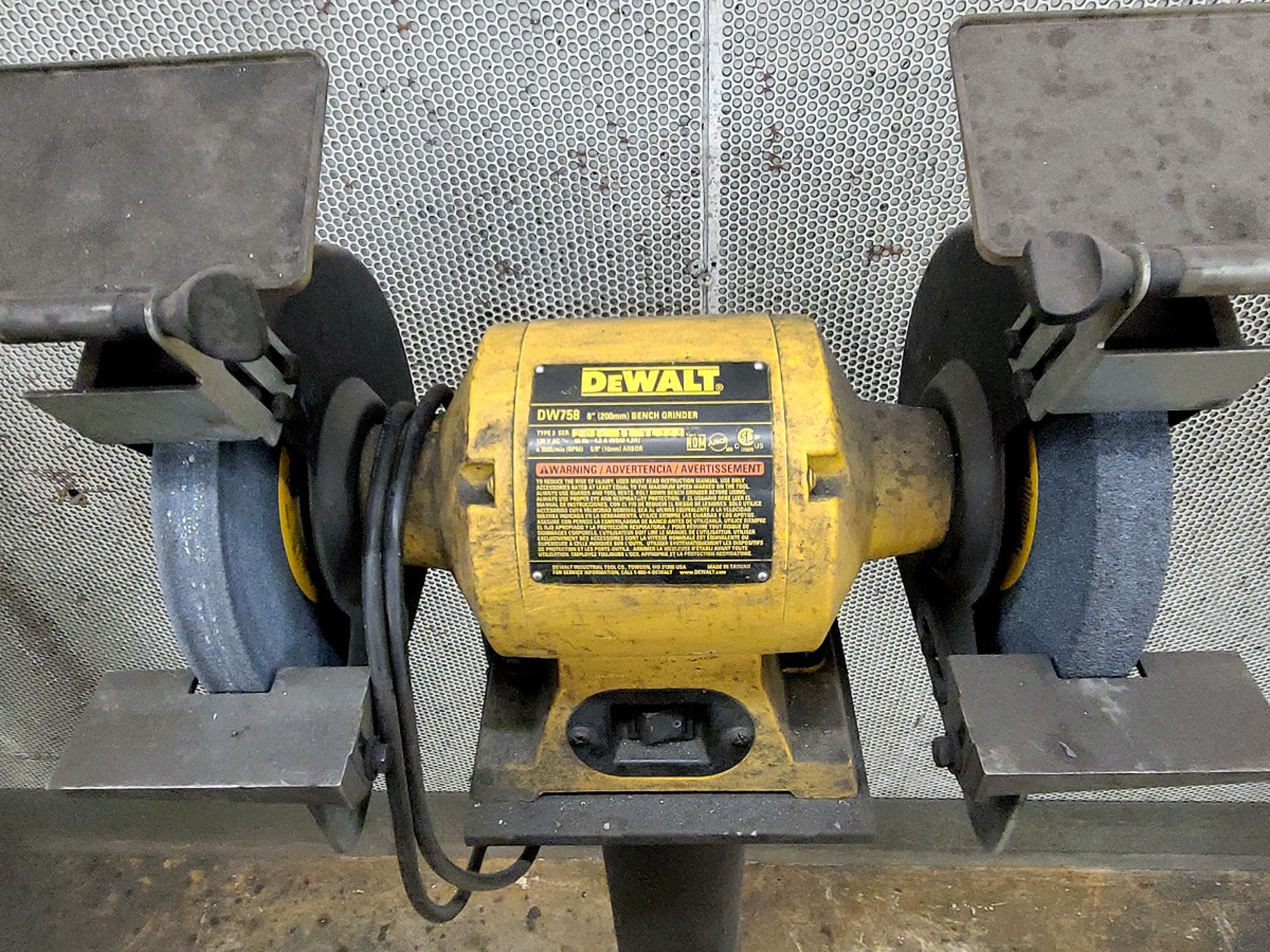 DeWalt DW758 8" Dual-End Bench Grinder on Pedestal - Image 3 of 4