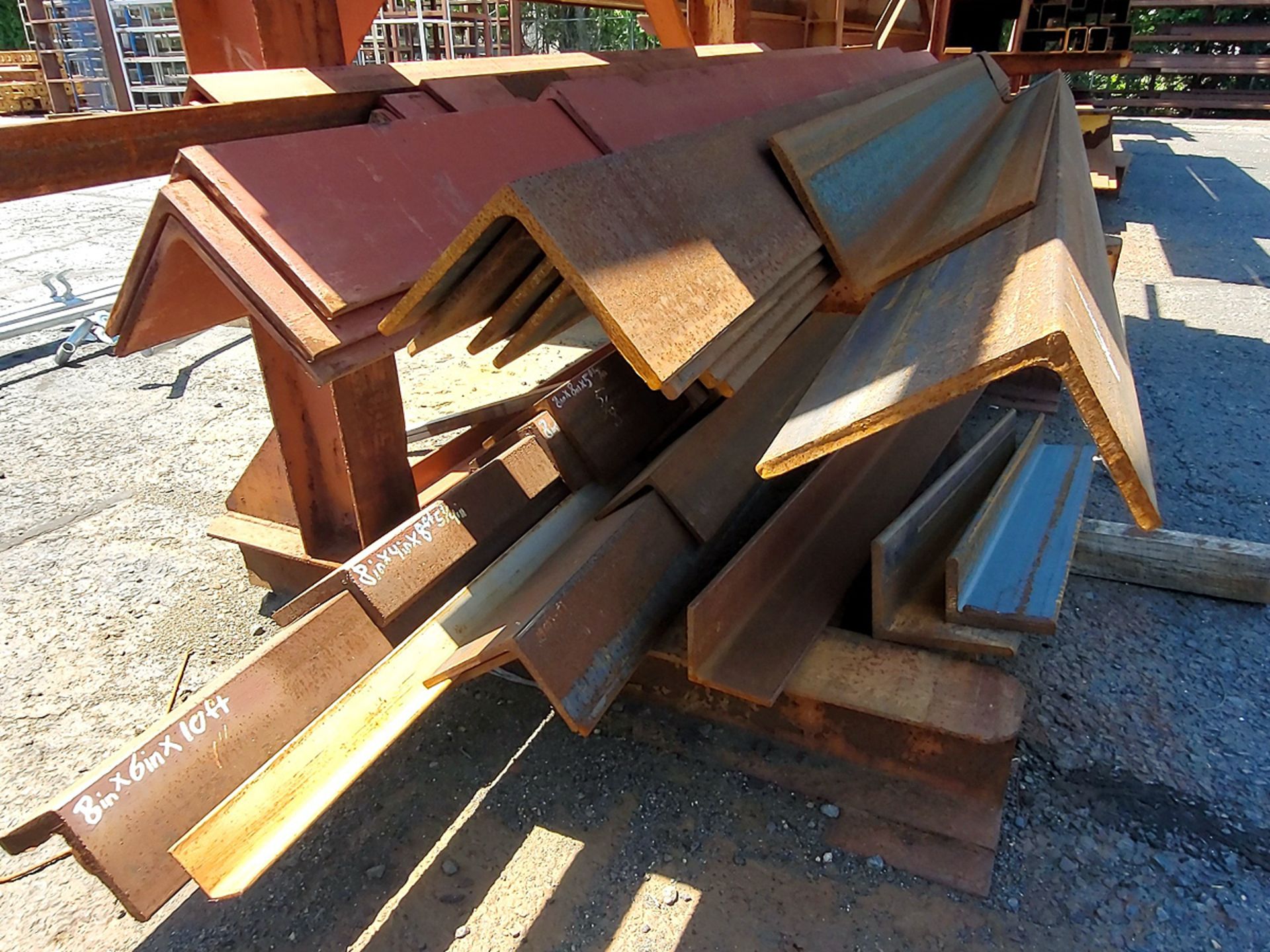A Group of Ass't Size Steel Angle Iron on Rack - Image 3 of 3