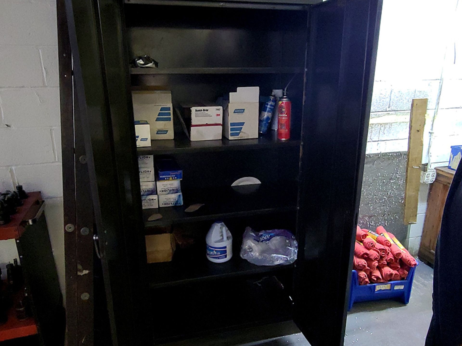5 Shelf Cabinet w/ Contents, 8' Wood Ladder, (2) Kimberly-Clark Paper Towel Dispensers, & Autozone S - Image 2 of 6