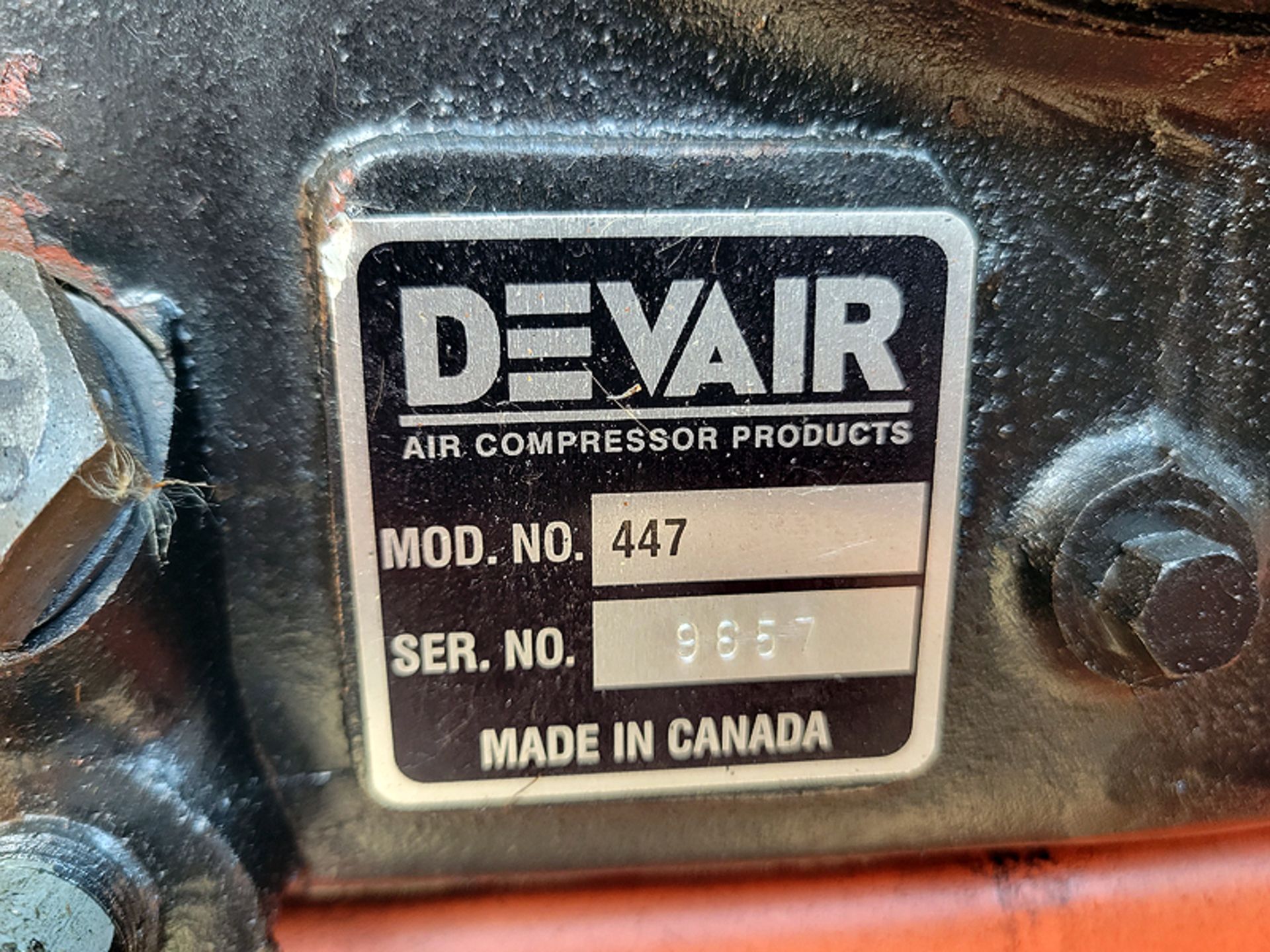 Devair 120 Gallon Horizontal Air Compressor w/ Devair 447 Compressor Head & Baldor 10 HP 230/460 Vol - Image 7 of 11