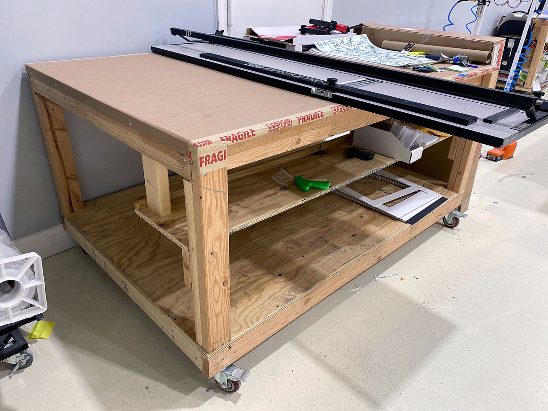 3-Tier Custom Wood Rolling Work Table