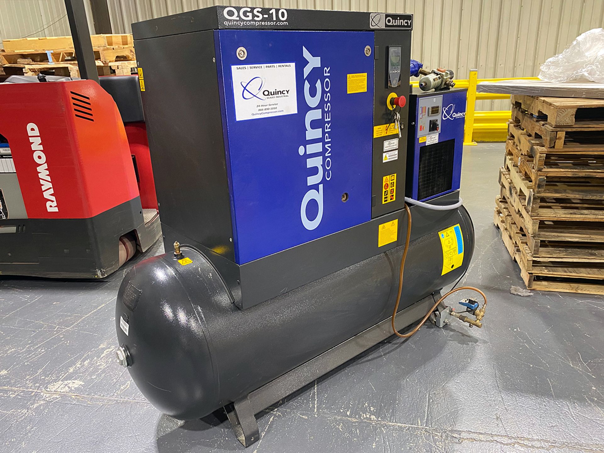 Quincy QGS10TM-3, 10 HP, Rotary Screw Air Compressor & Air Dryer