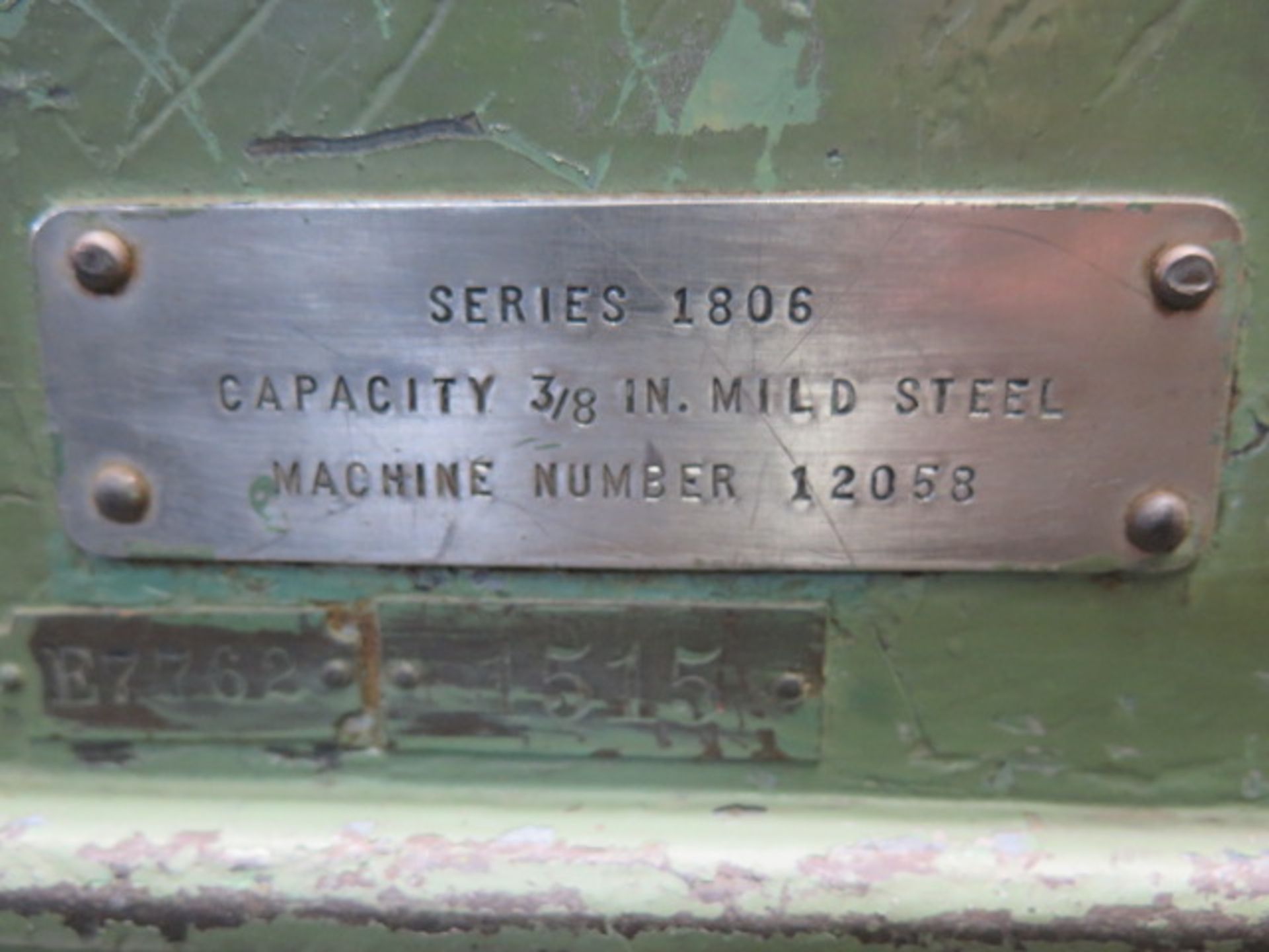 Cincinnati mdl. 1806 3/8" x 6' Cap Power Shear s/n 12058 w/ Power Back Gage, 80" Sq Arm, SOLD AS IS - Image 15 of 15