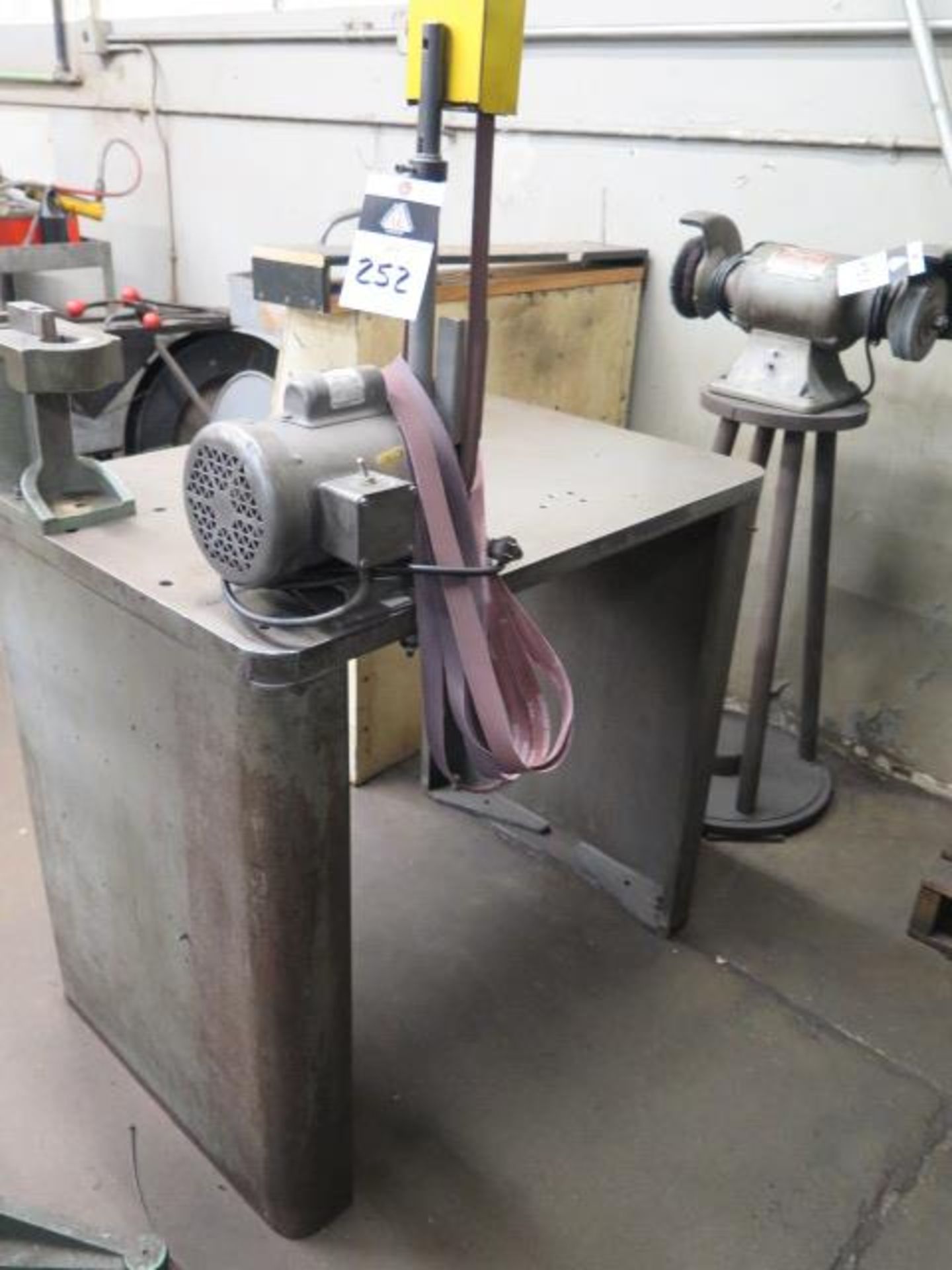 Kalamazoo 1" Belt Sander. 50-Taper Tooling Block and 24" x 36" x 1 1/4" Steel Table (SOLD AS-IS - NO