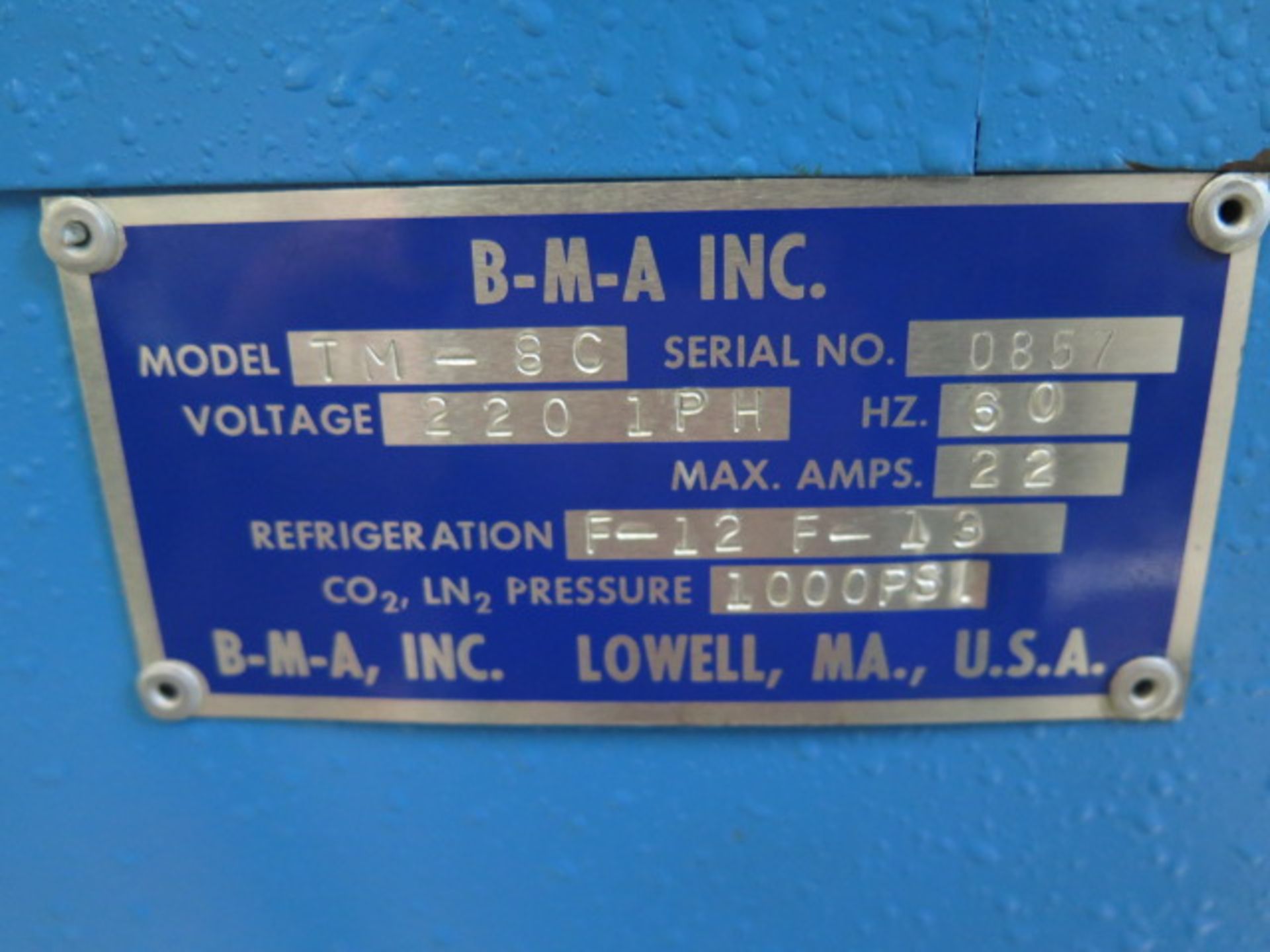 BMA mdl. TM-8C Environmental Chamber s/n 0857 (SOLD AS-IS - NO WARRANTY) - Image 8 of 8