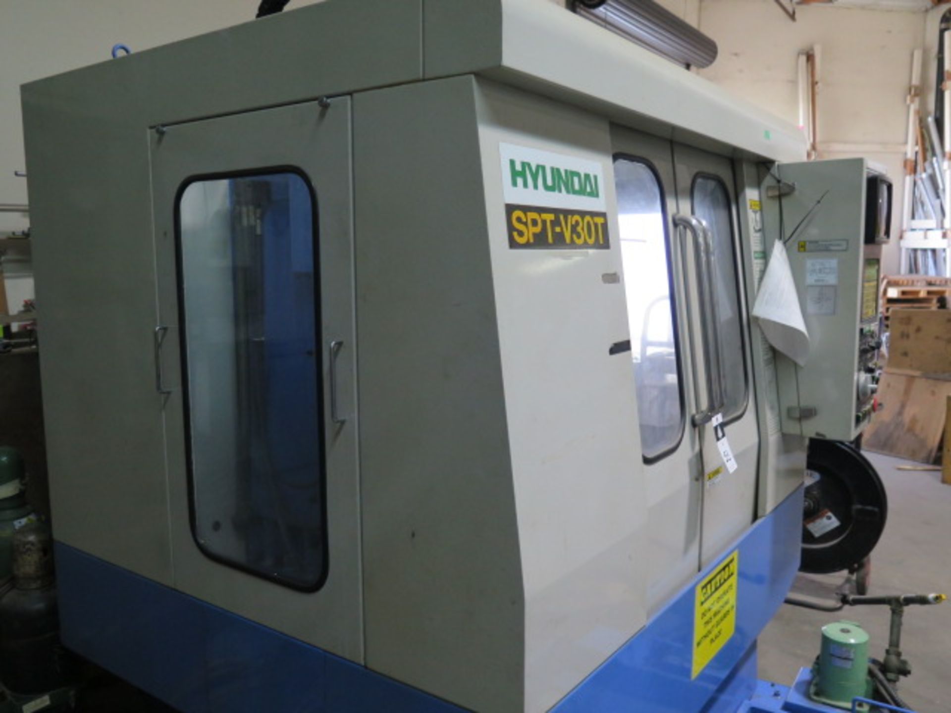 Hyundai SPT-V30T CNC Drilling and Tapping Center s/n 70D7029 w/ Yasnac MX3 SOLD AS IS - Image 3 of 16