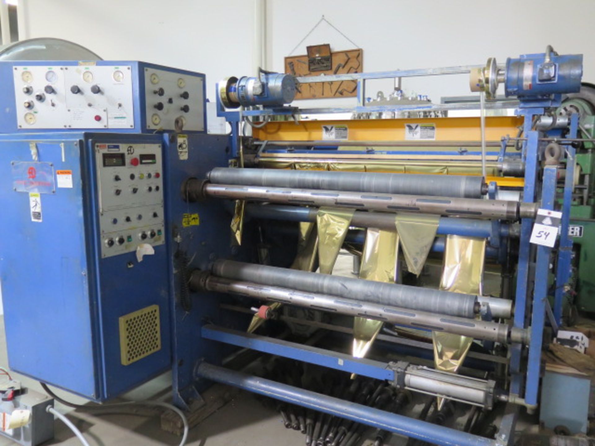 Alan Duffy Engineering 54" Web Slitter / Rewinder Label Foil Converting Machine SOLD AS IS