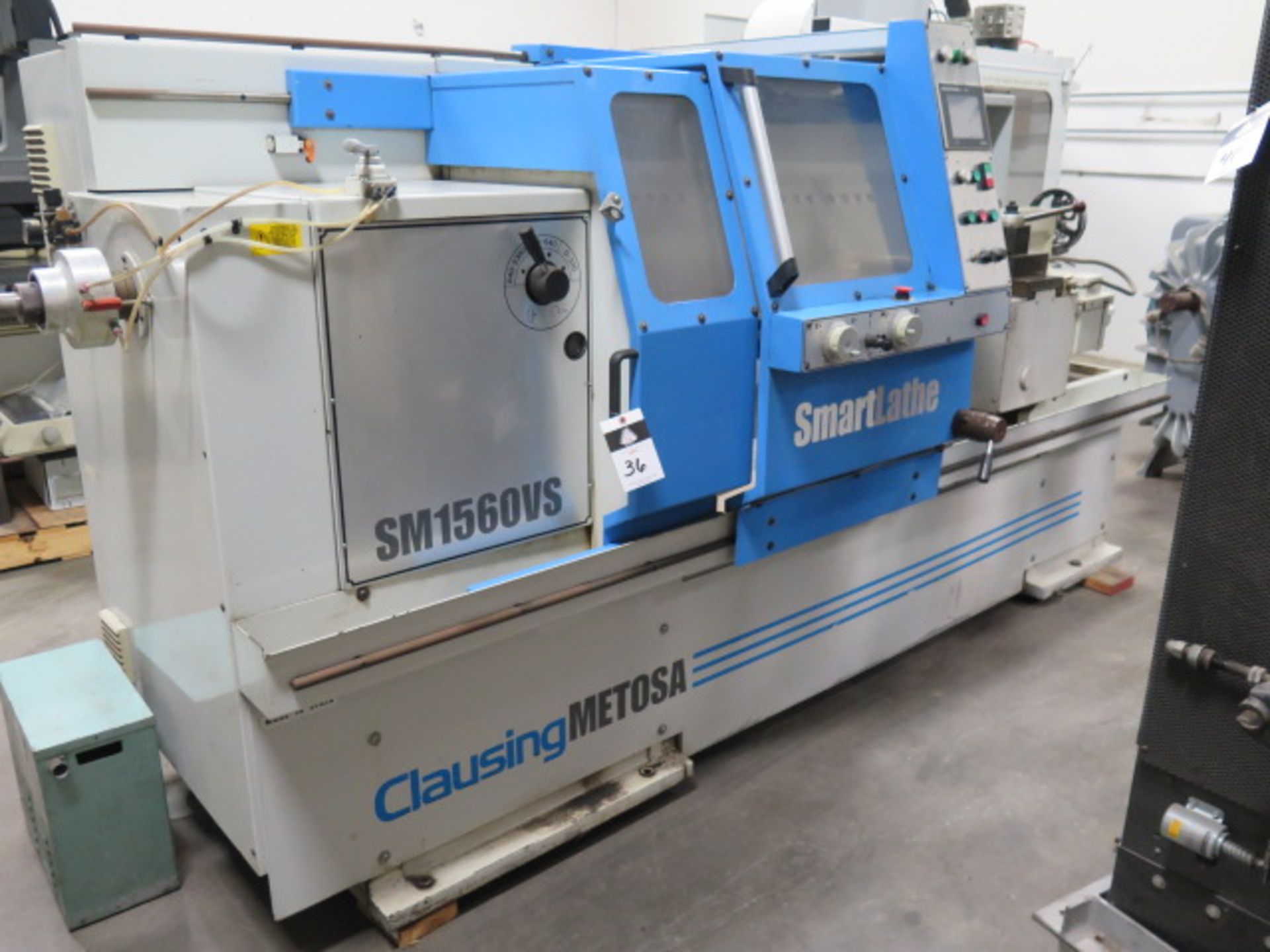 2002 Clausing Metosa "Smart Lathe" mdl. SM 1560VS 15" x 60" CNC Lathe w/ GE Fanuc SOLD AS IS