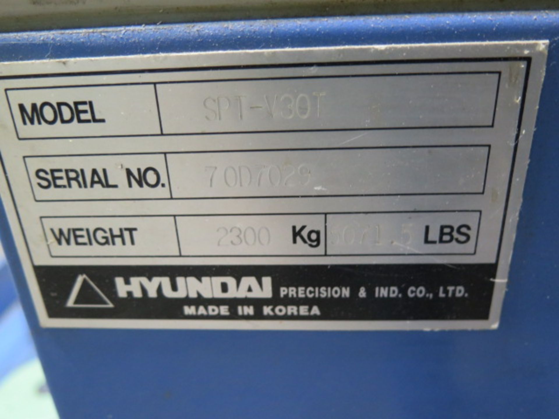 Hyundai SPT-V30T CNC Drilling and Tapping Center s/n 70D7029 w/ Yasnac MX3 SOLD AS IS - Image 16 of 16