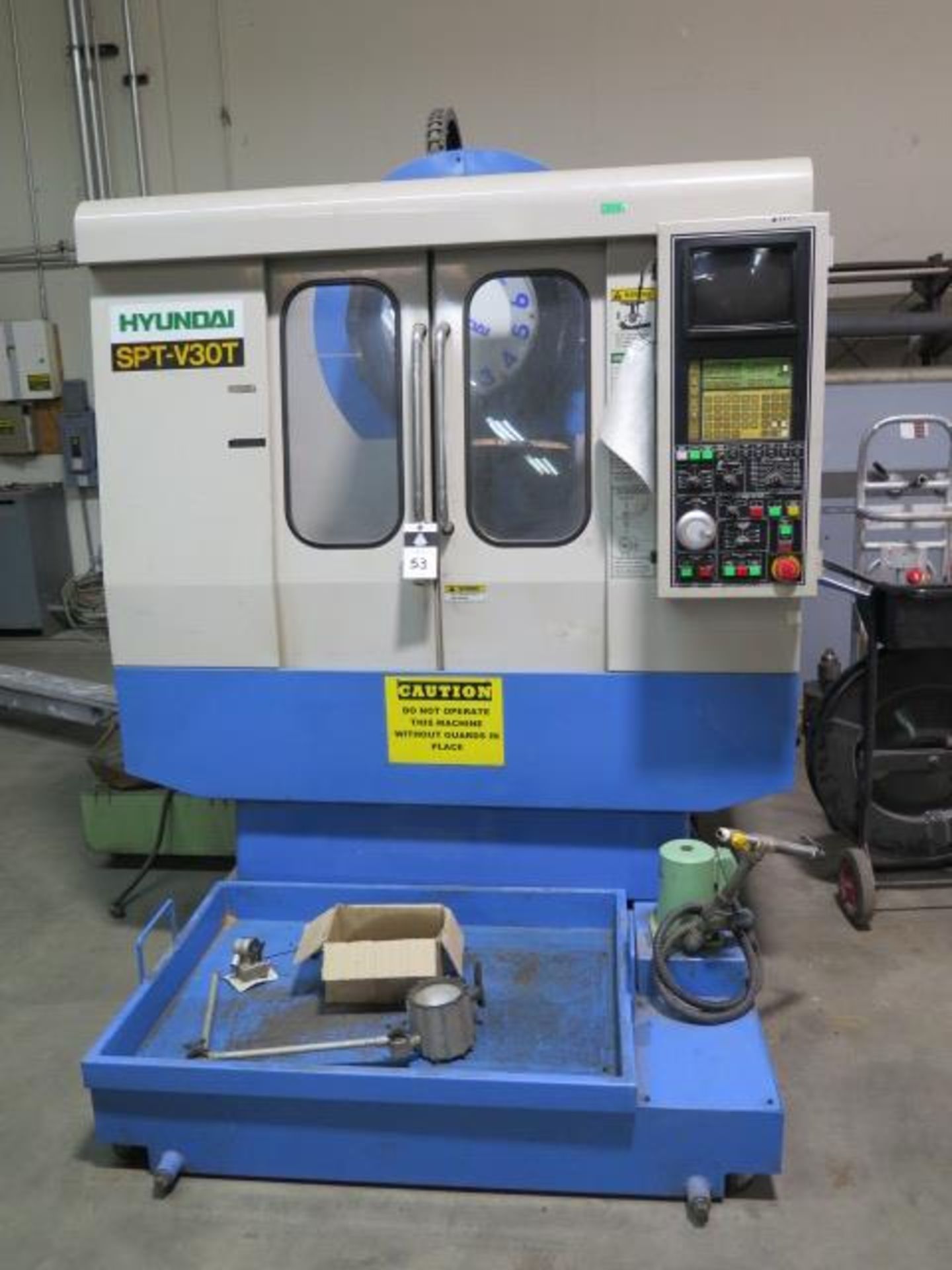 Hyundai SPT-V30T CNC Drilling and Tapping Center s/n 70D7029 w/ Yasnac MX3 SOLD AS IS