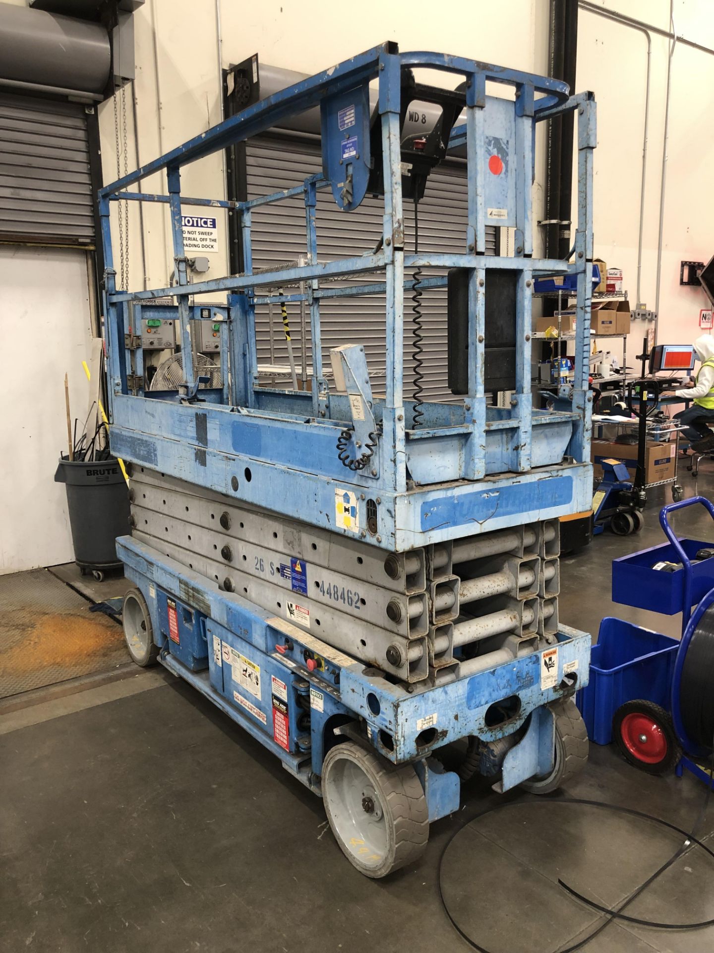 GENIE MODEL GS2632 ELECTRIC SCISSOR LIFT, 26FT MAX PLATFORM (SOLD AS-IS - NO WARRANTY)