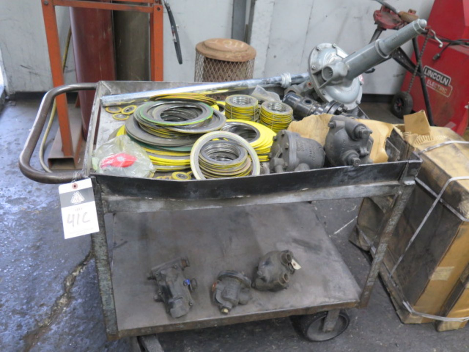 Gas Valves and Gaskets w/ Cart (SOLD AS-IS - NO WARRANTY)