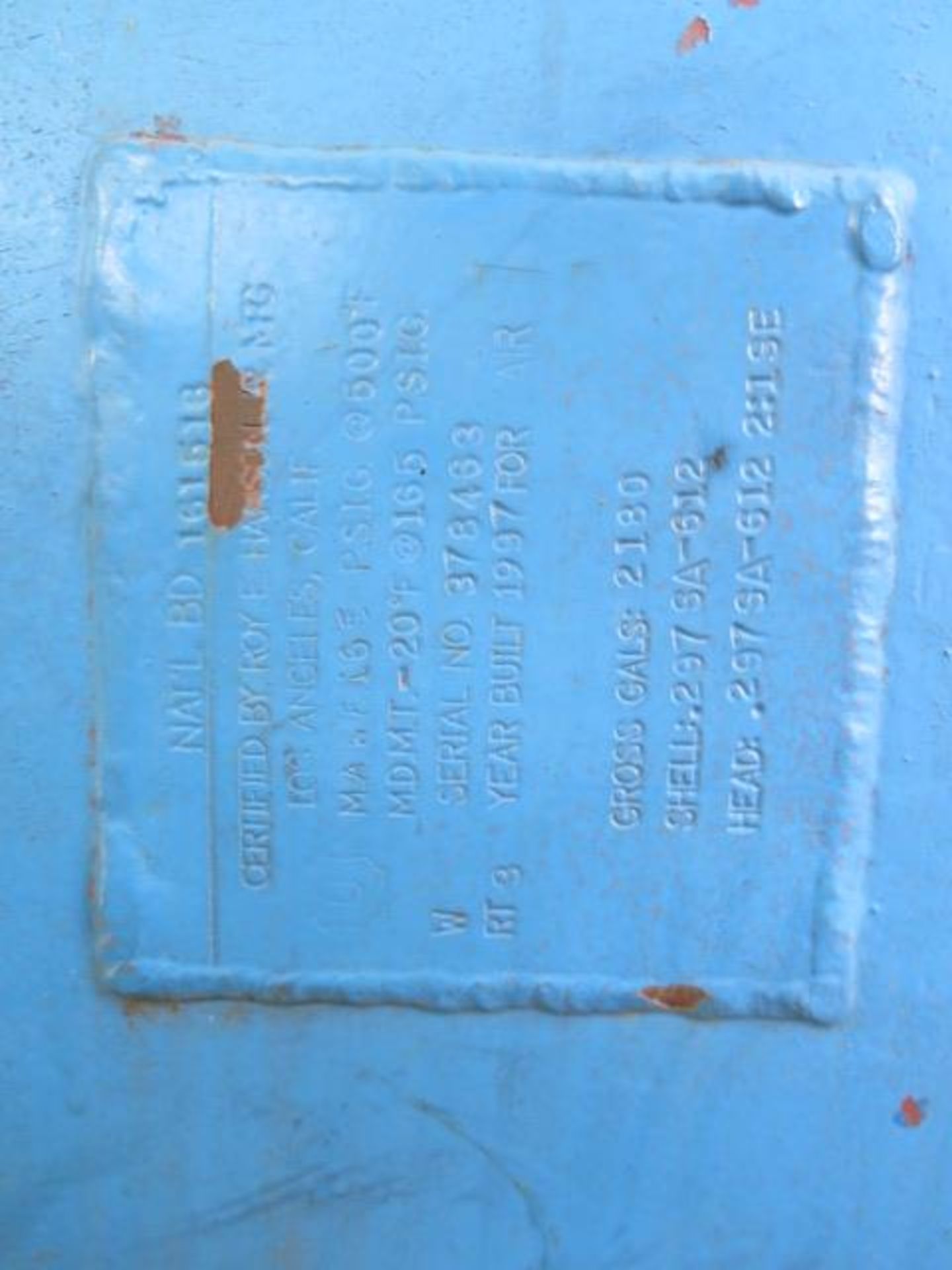 2180 Gallon Horizontal Air Storage Tank (SOLD AS-IS - NO WARRANTY) - Image 7 of 8