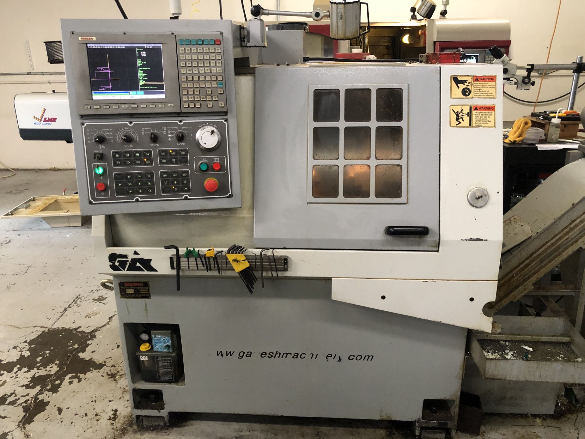 2007 Ganesh Cyclone CS-32T CNC 3 Axis Turning Center W/ Tool Turret, 4 St Gang Live Tool,SOLD AS IS