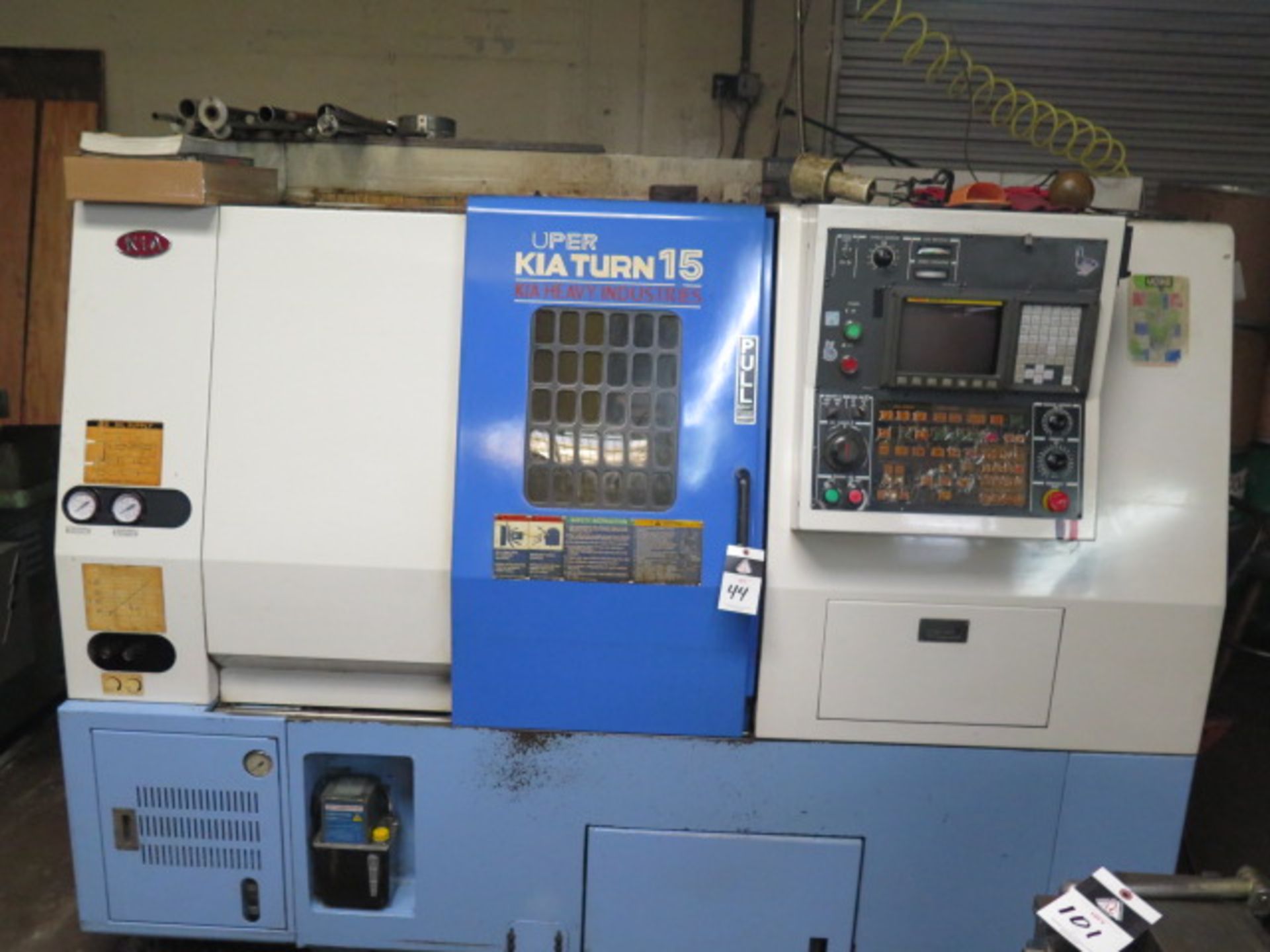 KIA Super KiaTurn 15 CNC Turning Center s/n SKT150503 w/ Fanuc 0i-T Controls, Presetter, SOLD AS IS