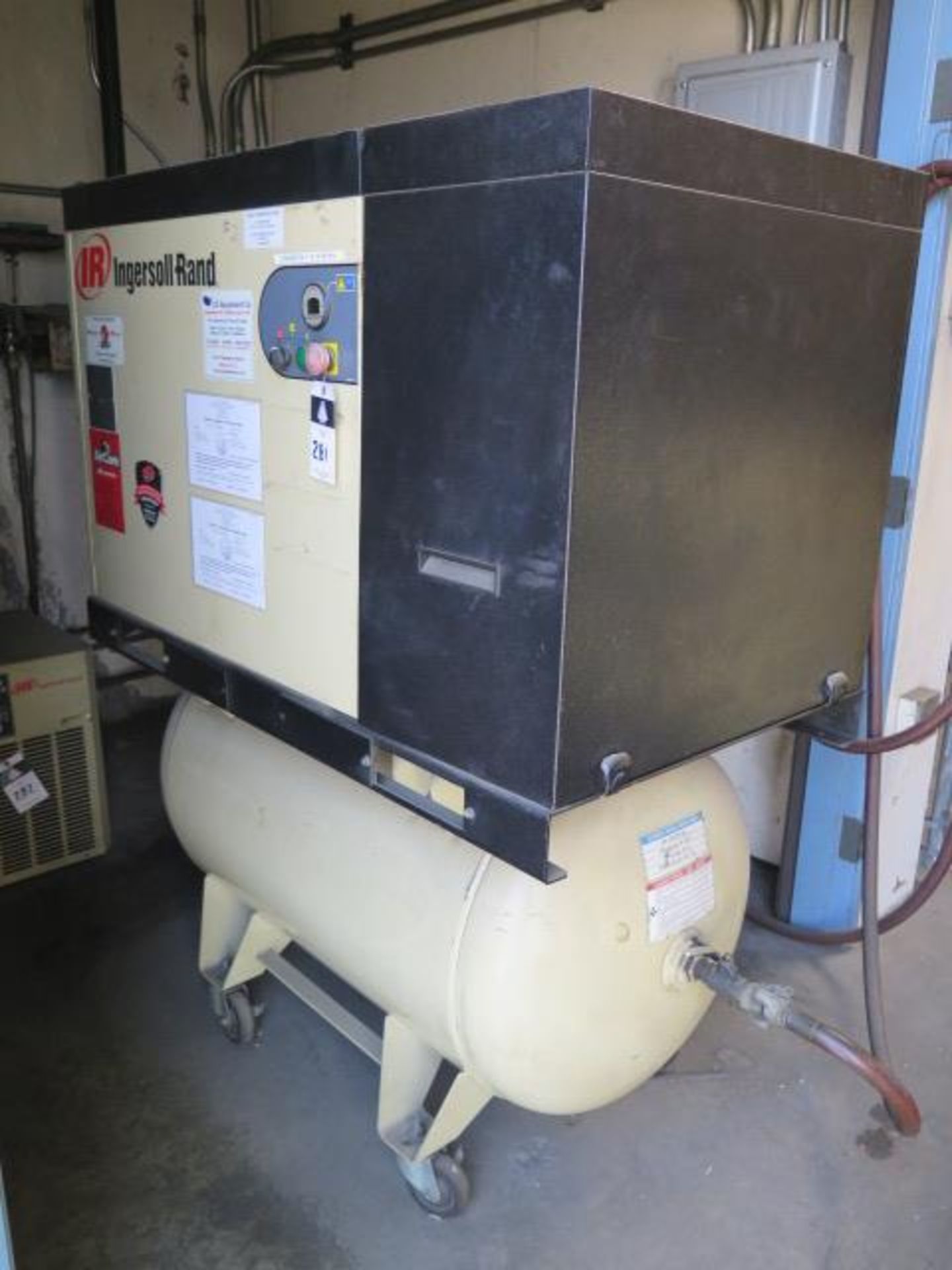 Ingersoll Rand mdl. UNI-7-115-L 7Hp Rotary Air Compressor s/n UE0771U06053 w/ 80 Gallon, SOLD AS IS