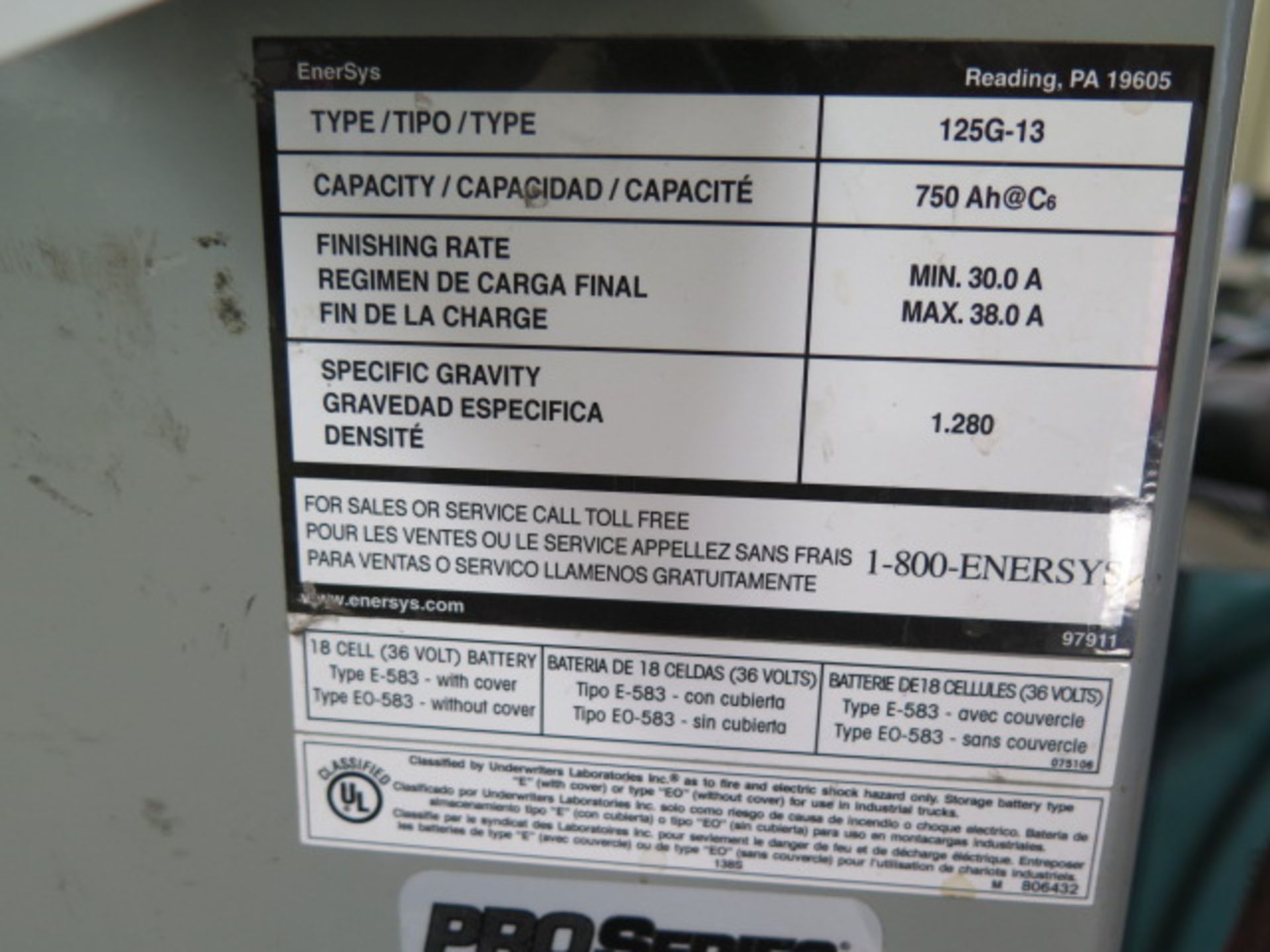 Forklift Battery and Charger (SOLD AS-IS - NO WARRANTY) - Image 4 of 11