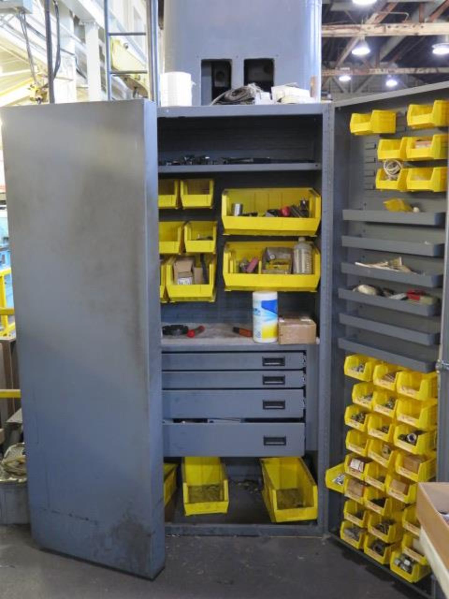 Heavy Duty Storage Cabinet w/ Misc Tooling (SOLD AS-IS - NO WARRANTY)