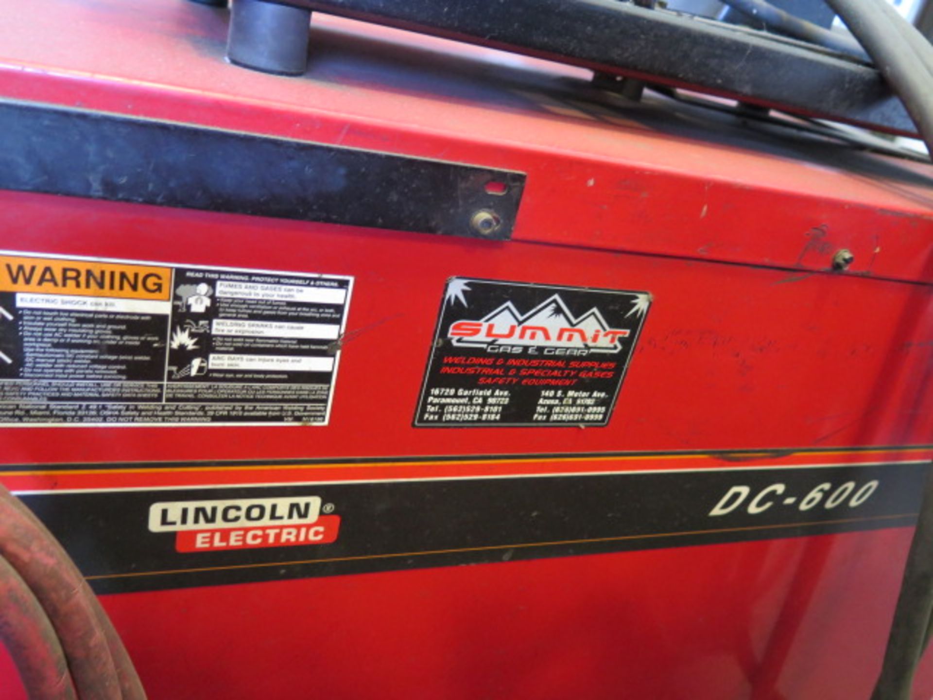 Lincoln DC-600 Arc Welding w/ Multi-Process Switch, Lincoln LF-74 Wire Feeder, SOLD AS IS - Image 8 of 8