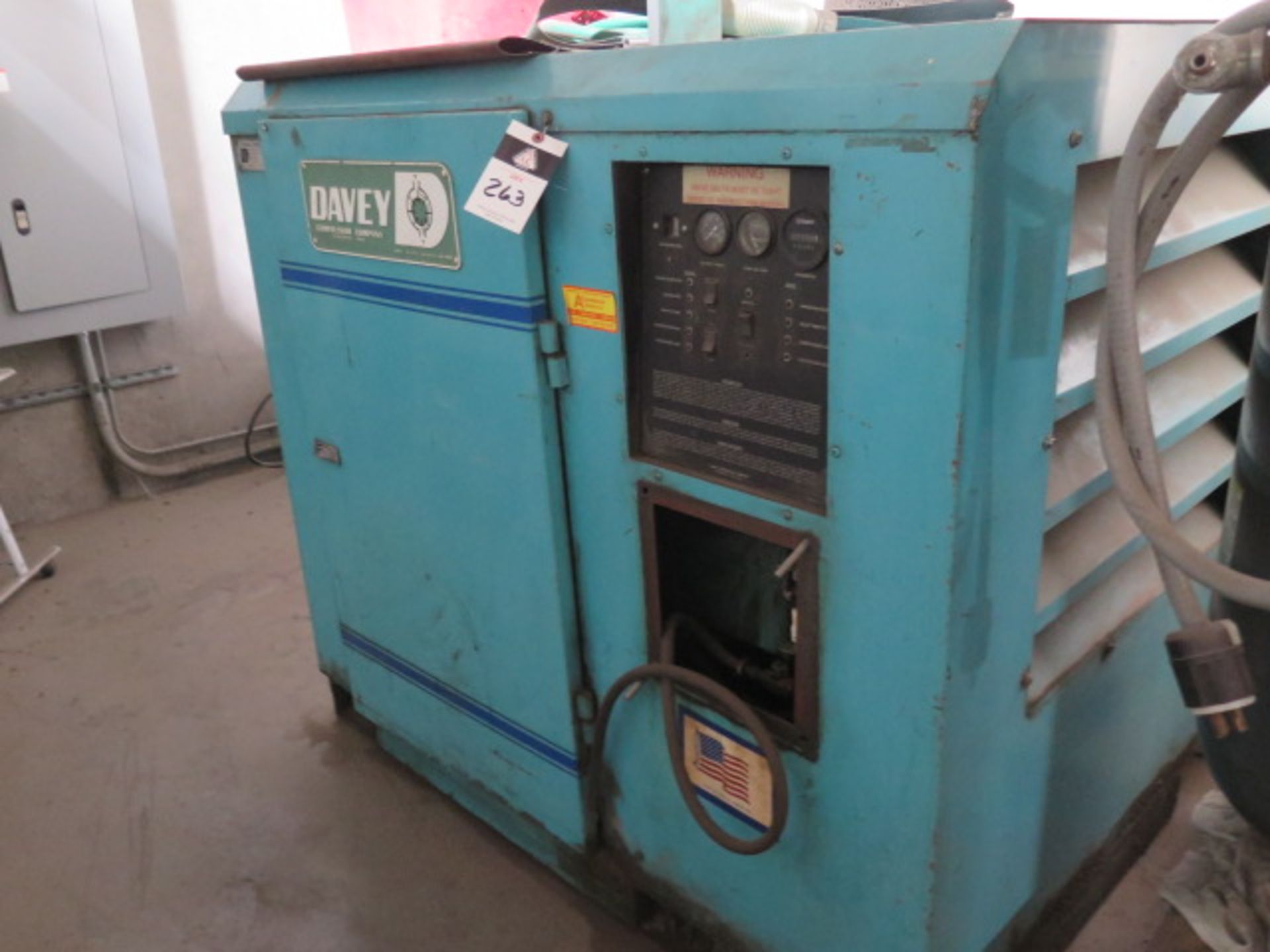 Davey "Permavane" mdl. 25BAQ 25Hp Rotary Vane Air Compressor s/n 37371 (SOLD AS-IS - NO WARRANTY)