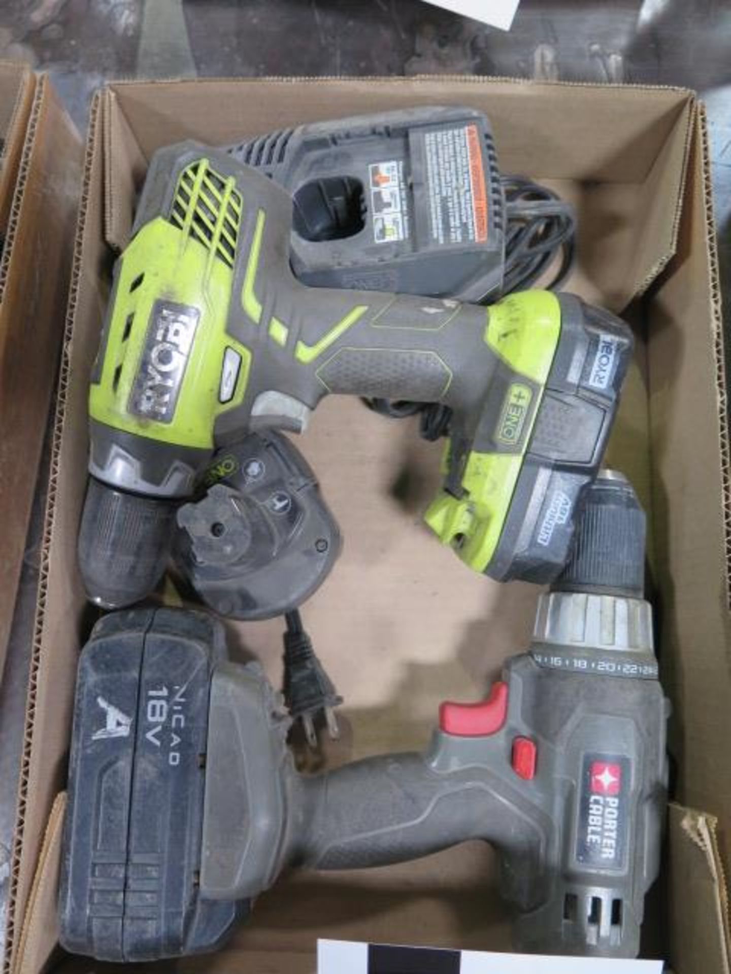 Ryobi 18 Volt Cordless Drill w/ Charger and Porter Cable 18 Volt Drill (NO CHARGER) (SOLD AS-IS - NO - Image 2 of 4