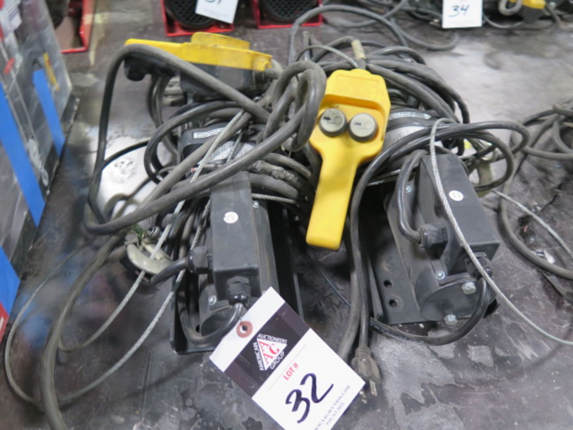 Chicago Electric 1500 Lb Cap Electric Hoists (2) (SOLD AS-IS - NO WARRANTY)