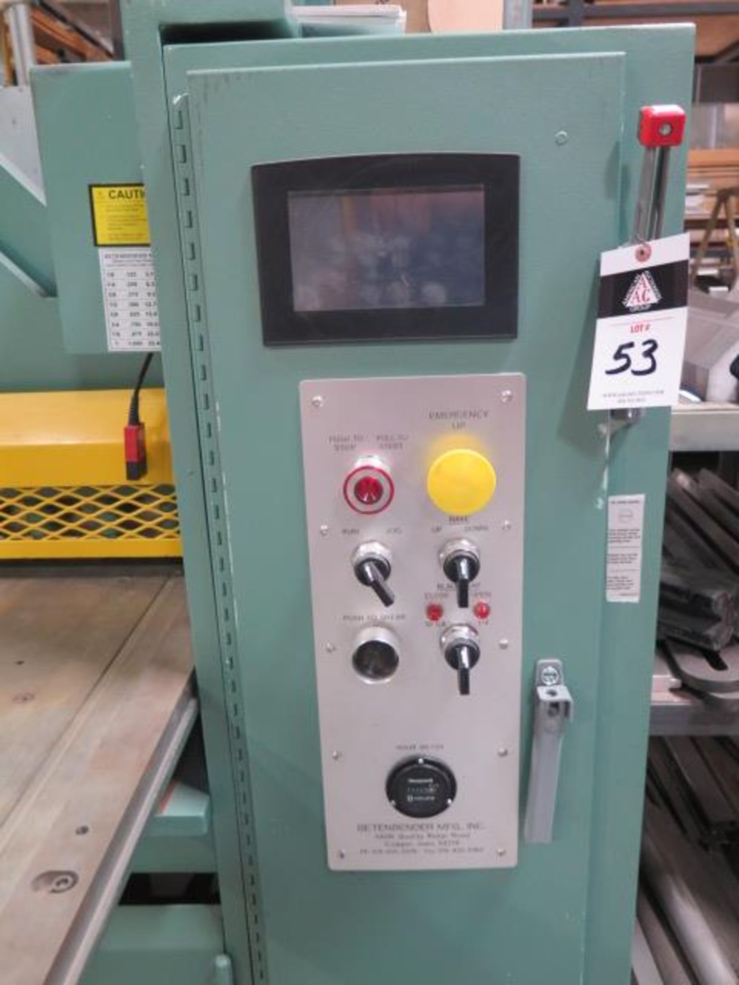 Betenbender mdl. 12-1/4 12’ X .25'' Power Shear s/n 262919 w/ PLC Controls, 53” Squaring, SOLD AS IS - Image 8 of 13