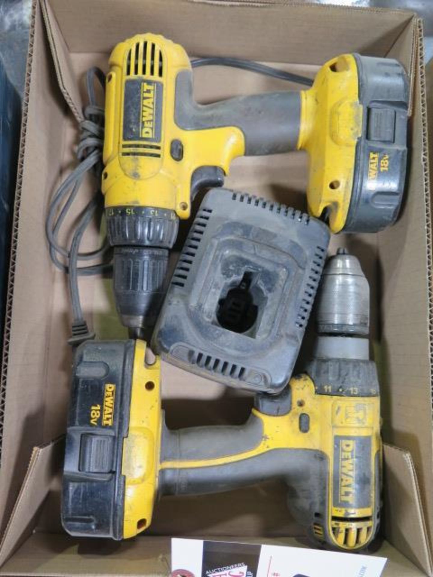 DeWalt 18 Volt Cordless Drills (2) w/ Charger (SOLD AS-IS - NO WARRANTY) - Image 2 of 4