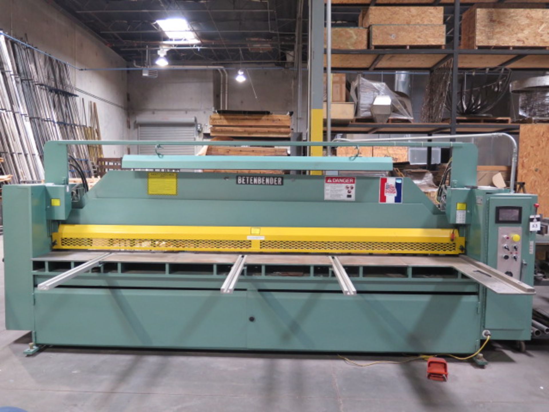 Betenbender mdl. 12-1/4 12’ X .25'' Power Shear s/n 262919 w/ PLC Controls, 53” Squaring, SOLD AS IS