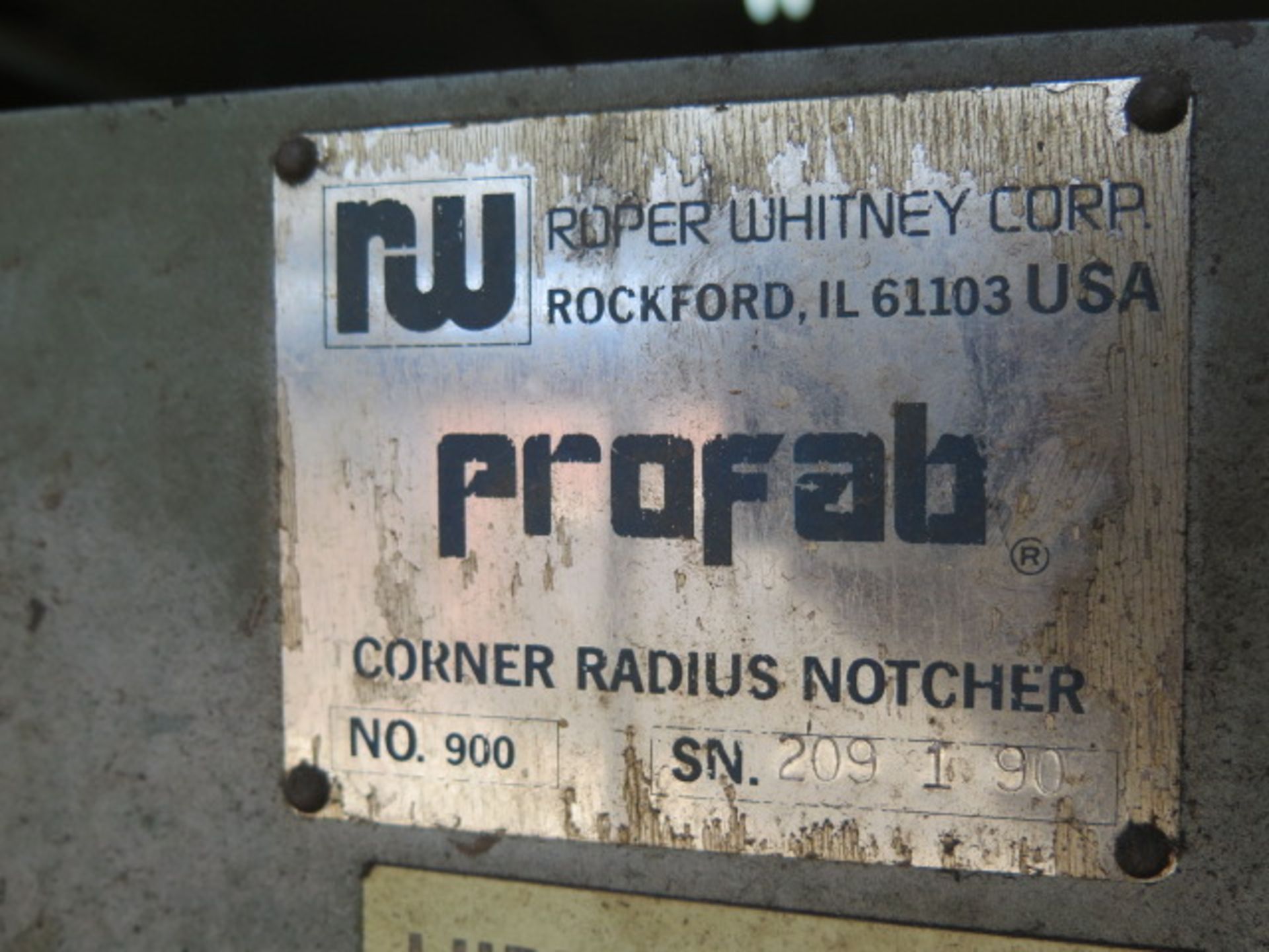 Profab Roper-Whitney mdl. 900 Radius Corner Notcher s/n 209-1-90 w/ (11) Radius Size, SOLD AS IS - Image 10 of 10