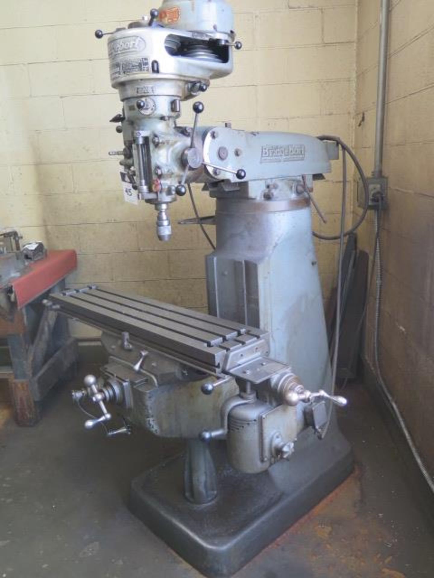 Bridgeport Vertical Mill w/ 1Hp Motor, 80-2720 RPM, 8-Speeds, Power Feed, 9" x 42" Table (SOLD AS-IS - Image 2 of 7