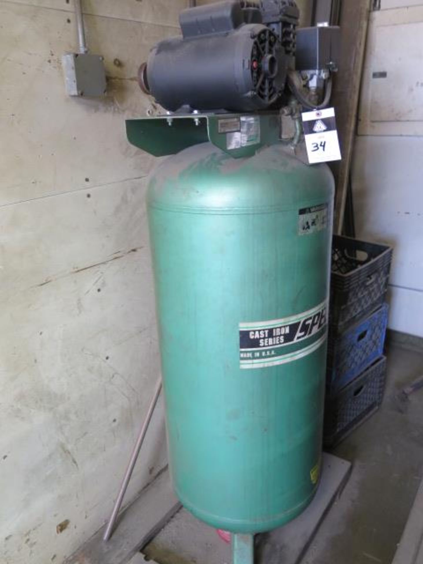 Speedaire 5Hp Vertical Air Compressor (NEEDS BELT) w/ 60 Gallon Tank (SOLD AS-IS - NO WARRANTY)